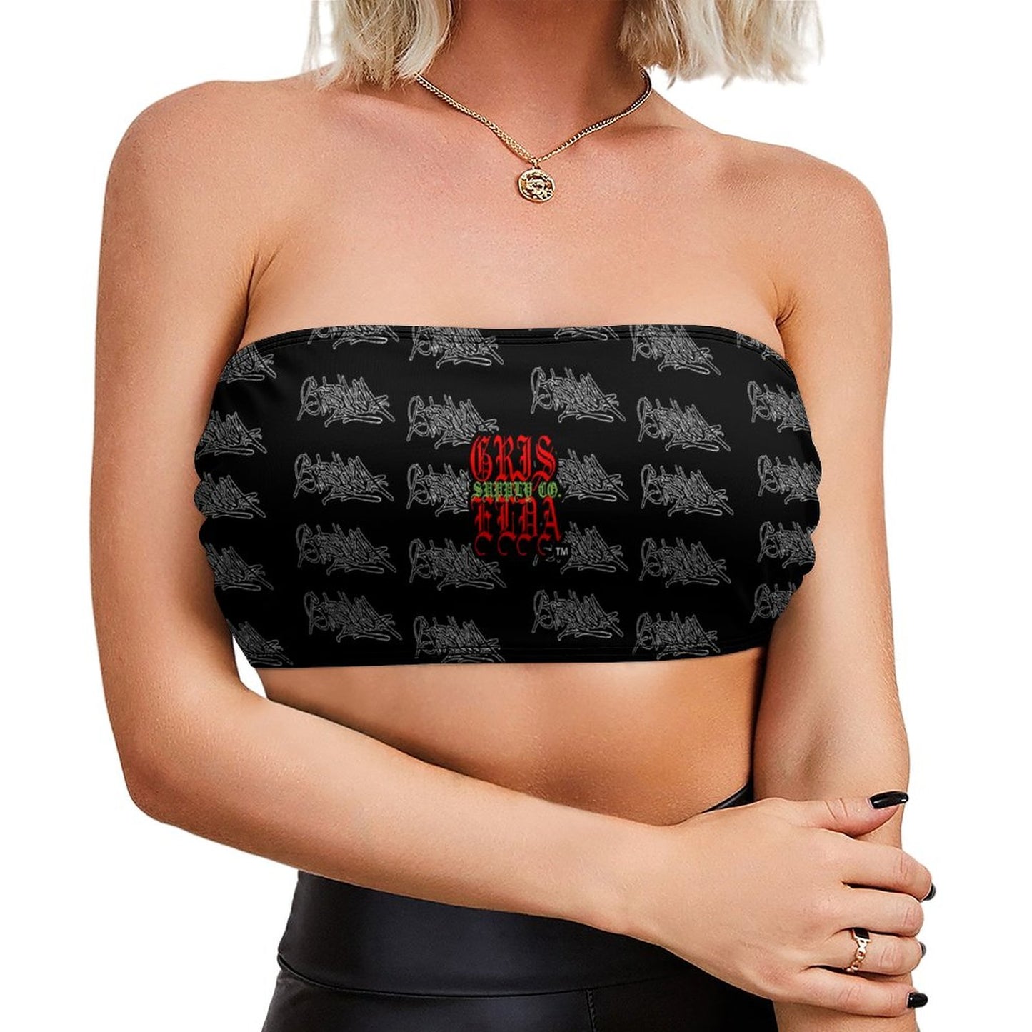 Griselda Tag Handstyle GSC B Strapless Women Tube Top Y2K Bandeau