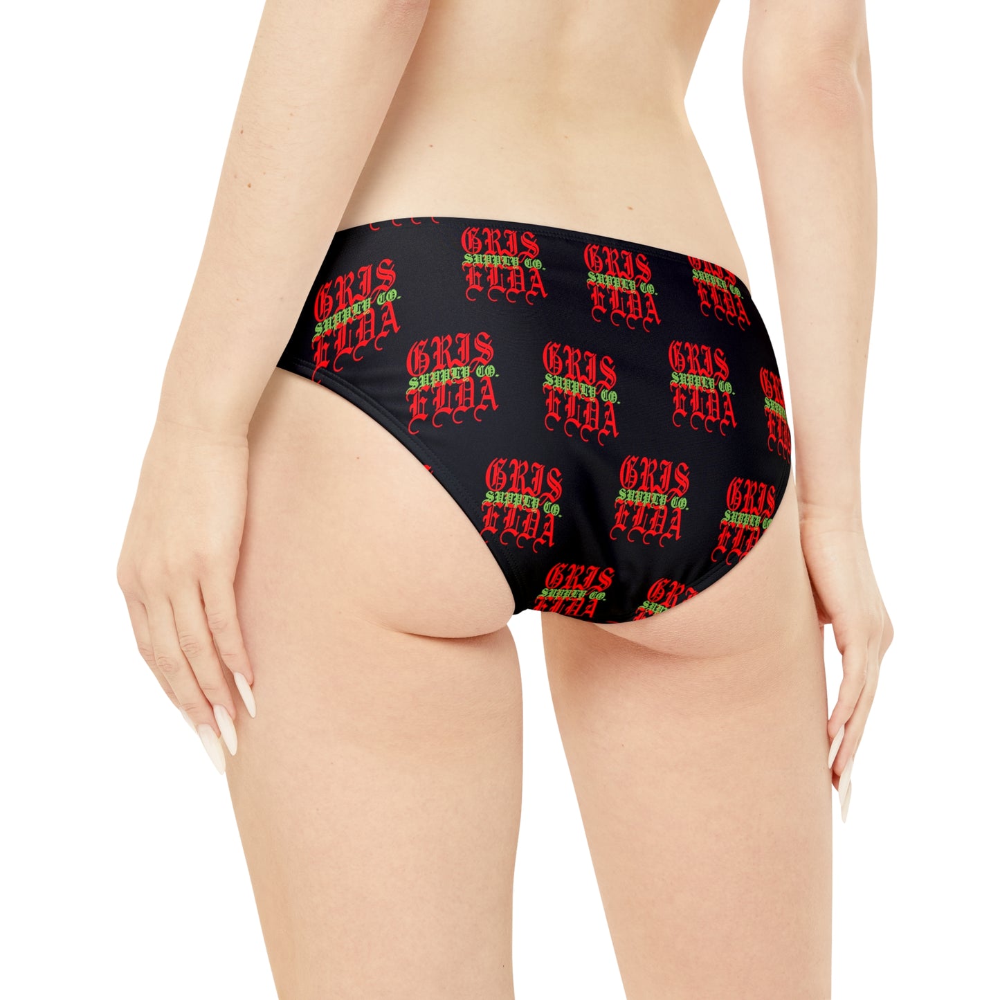 Conjunto de bikini con tirantes B GSC de estampado clásico en toda la superficie