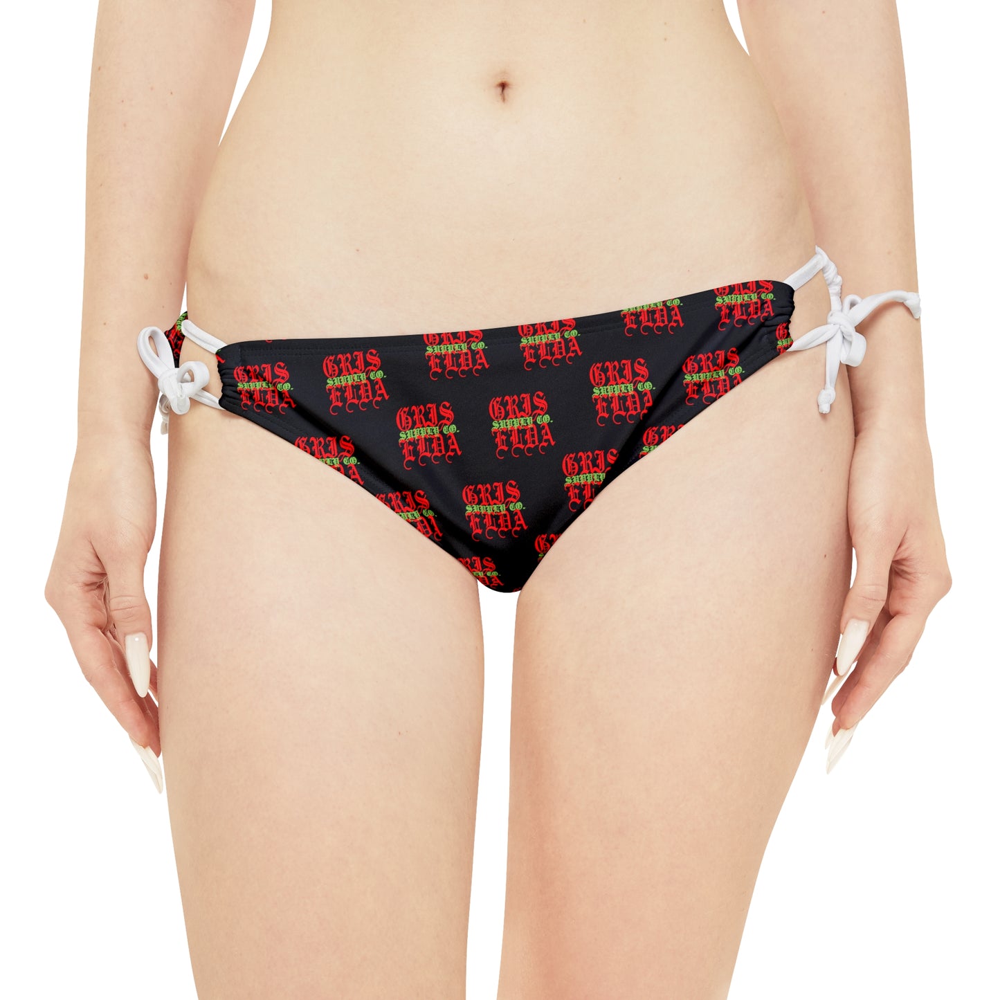 Conjunto de bikini con tirantes B GSC de estampado clásico en toda la superficie
