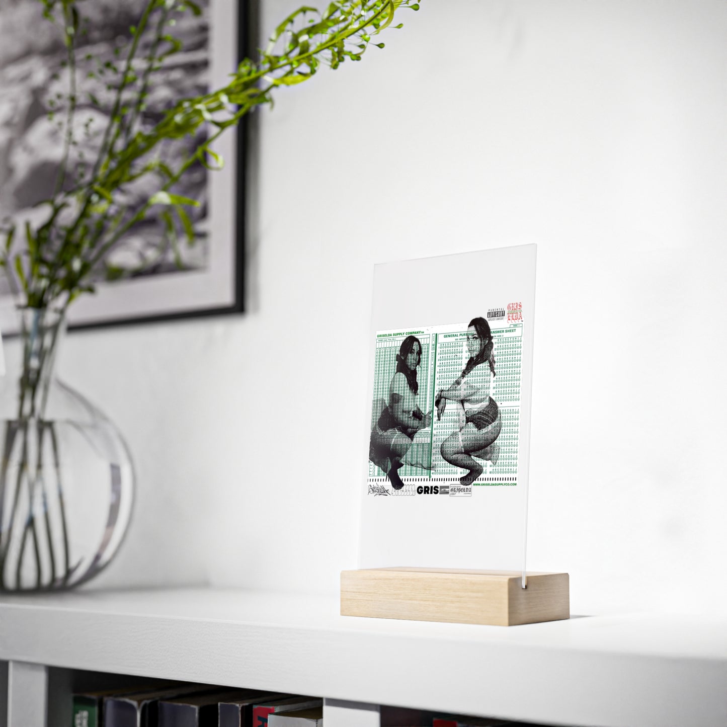K.Analynn X GSC Scantron Acrylic Sign with Wooden Stand
