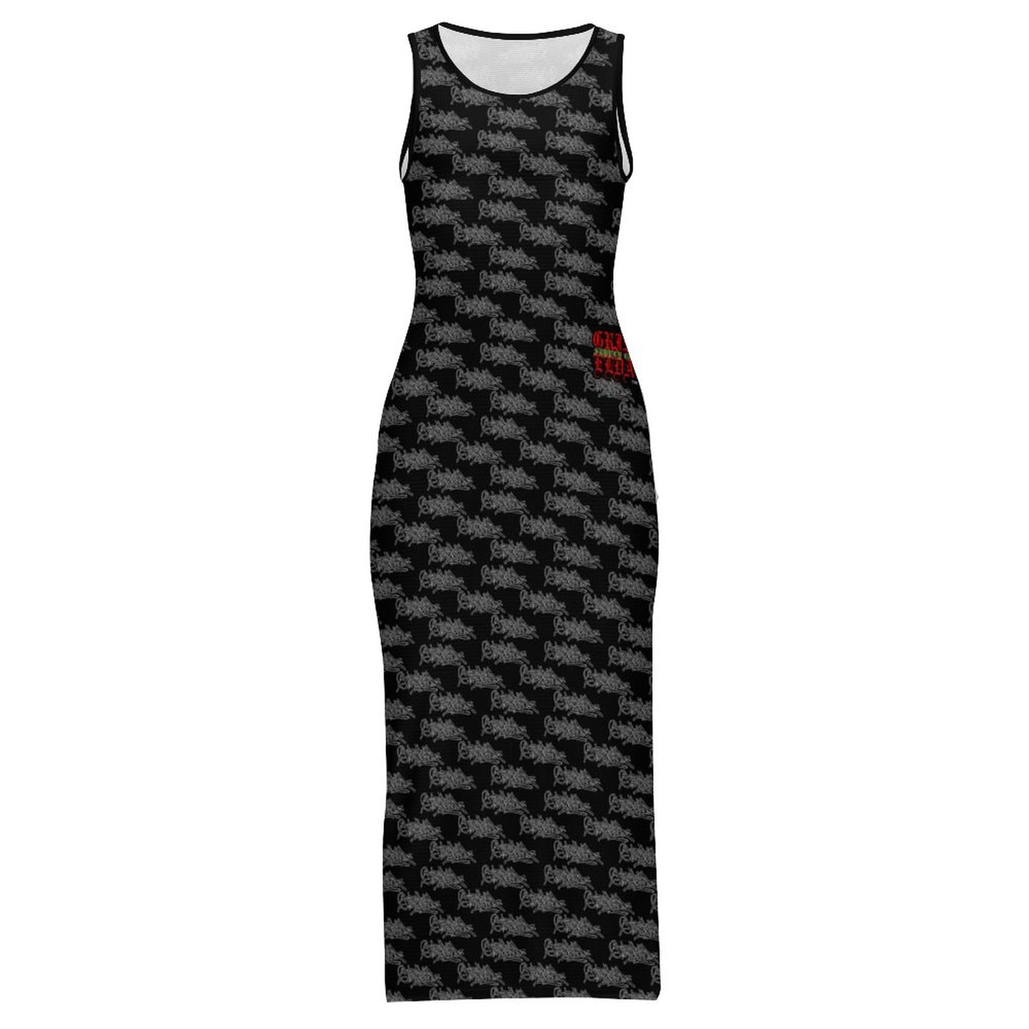 Griselda Tag GSC B 180gsm Slit Fitted Camisole Cheongsam