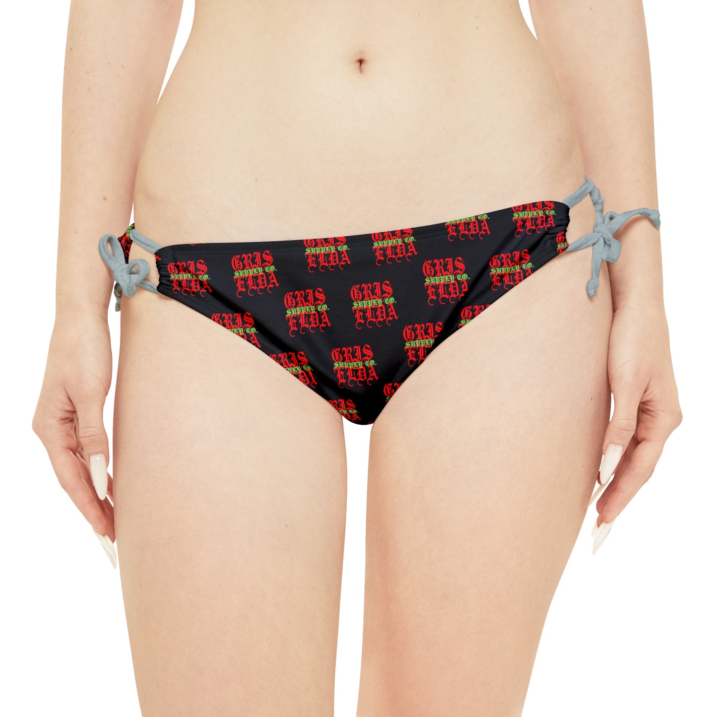 Conjunto de bikini con tirantes B GSC de estampado clásico en toda la superficie