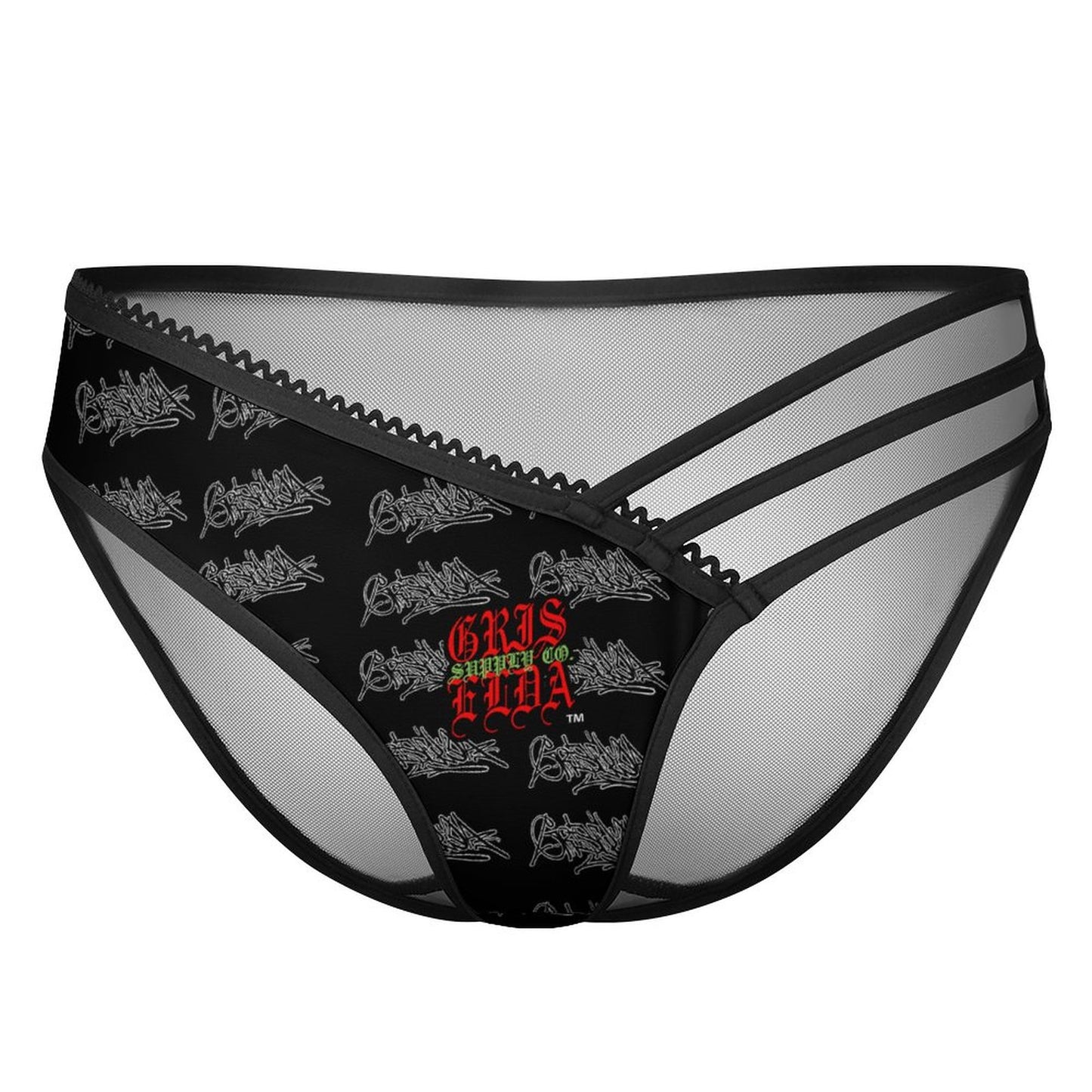 Griselda Handstyle Tag GSC B Silk Mesh Back Lingerie Panties