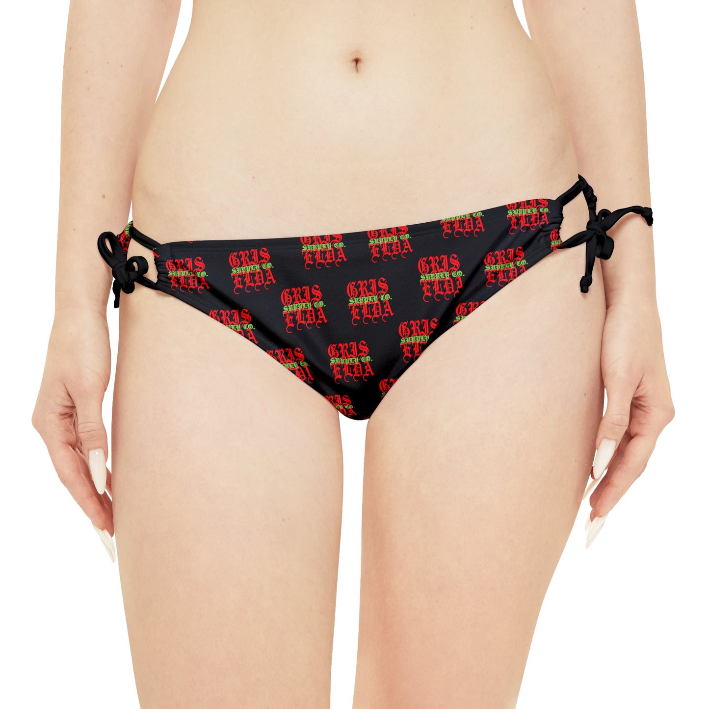 Conjunto de bikini con tirantes B GSC de estampado clásico en toda la superficie