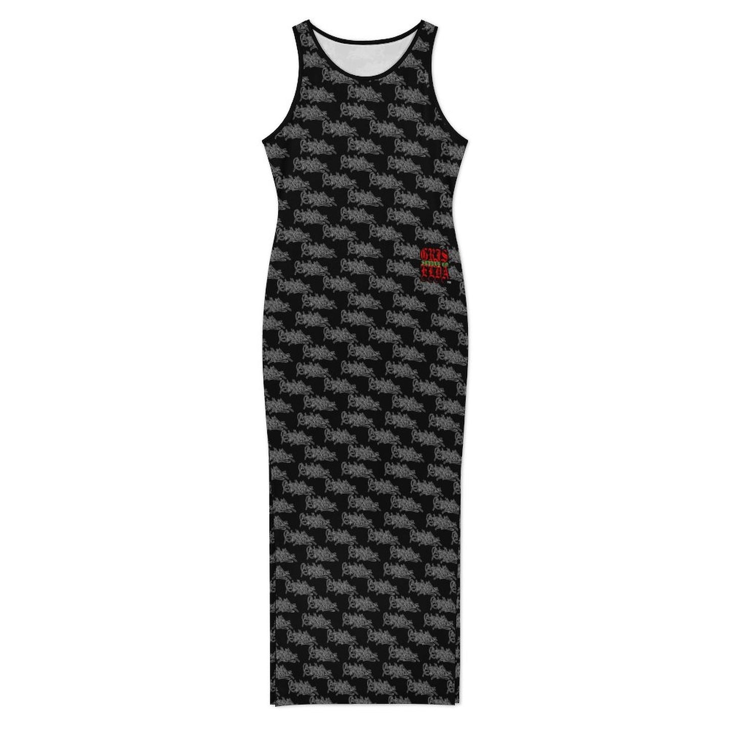 Griselda Tag GSC B 180gsm Slit Fitted Camisole Cheongsam
