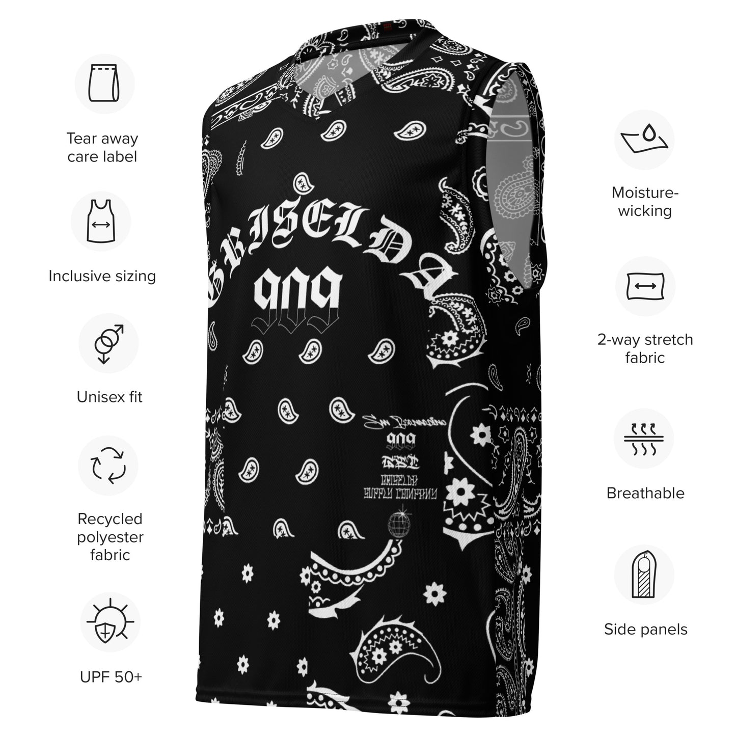 Camiseta de baloncesto unisex Bandana 909 GSC