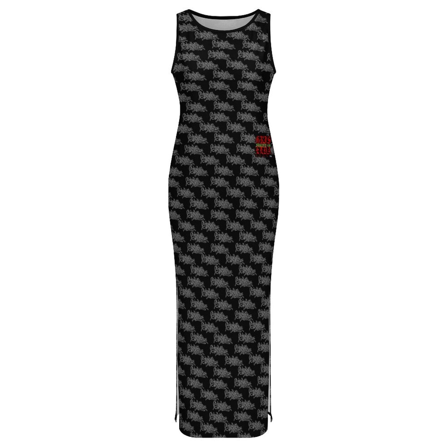 Griselda Tag GSC B 180gsm Slit Fitted Camisole Cheongsam