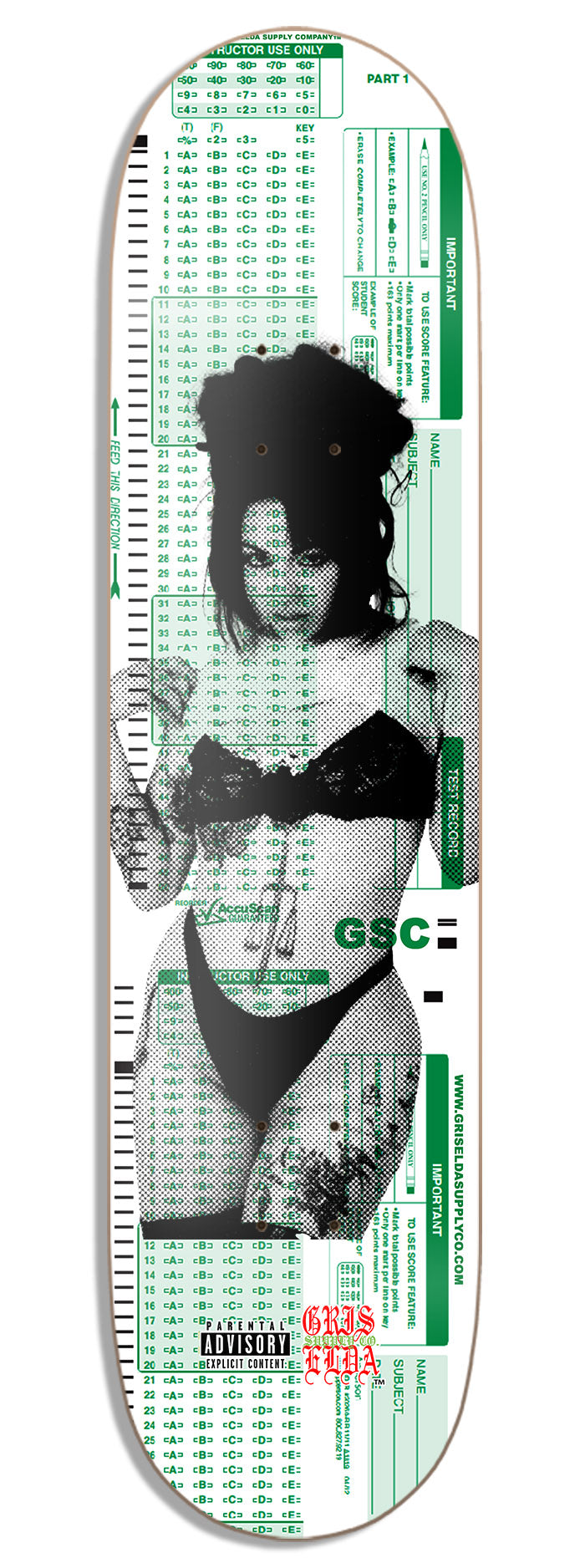 Bunny Alien Girl Scantron GSC SKATEBOARD DECK