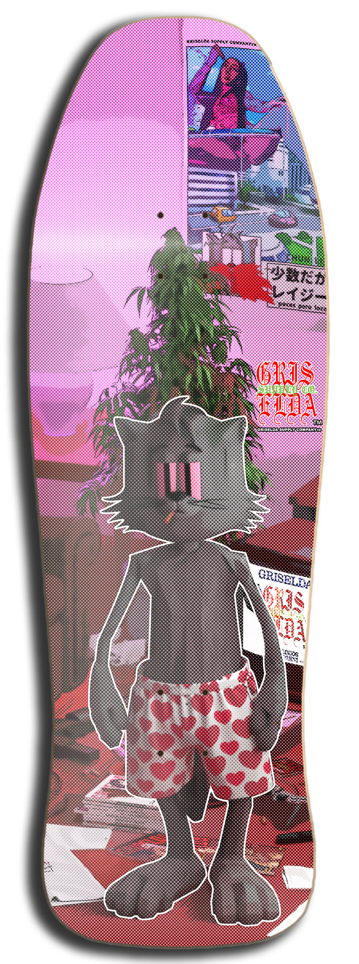 Gato GSC En El Cuarto Halftone RETRO STYLE GSC SKATEBOARD DECK