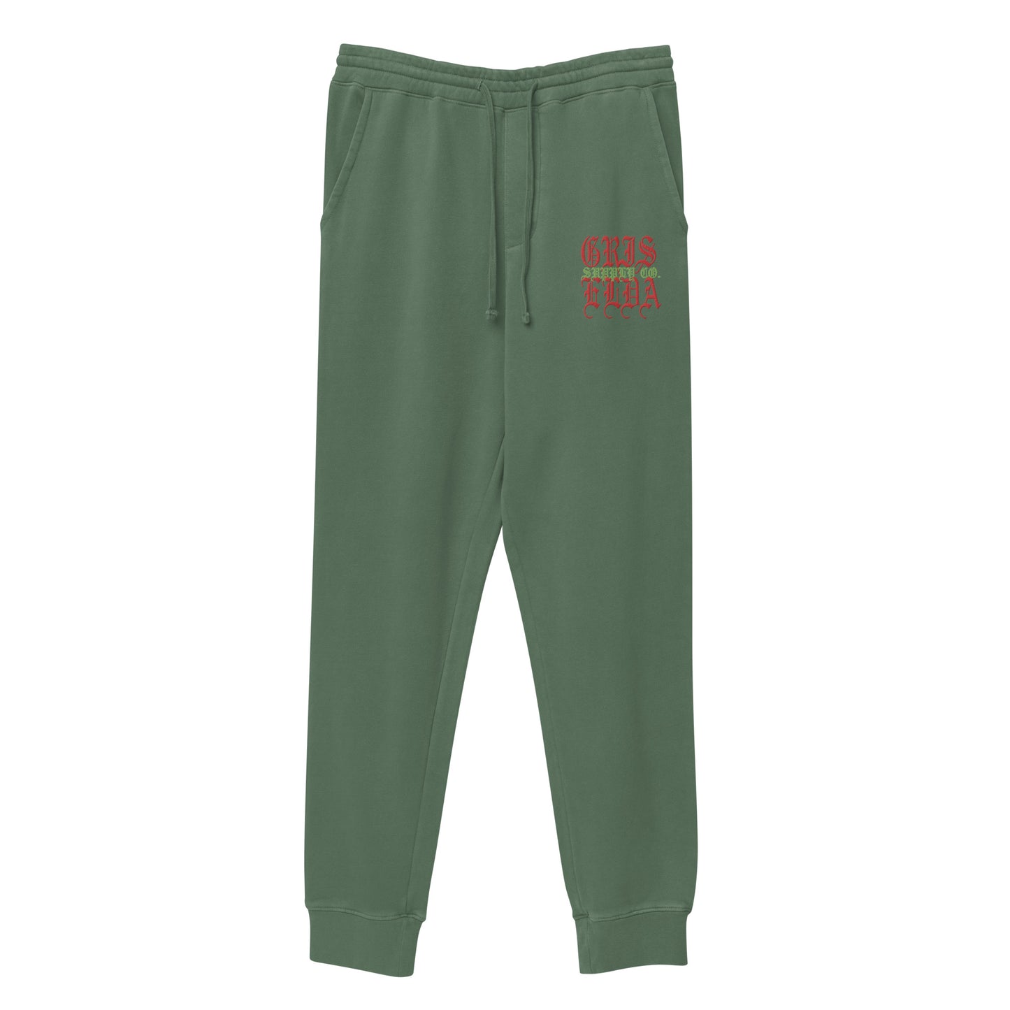 Pantalones de chándal premium unisex de pigmento teñido con bordado del logo clásico GSC