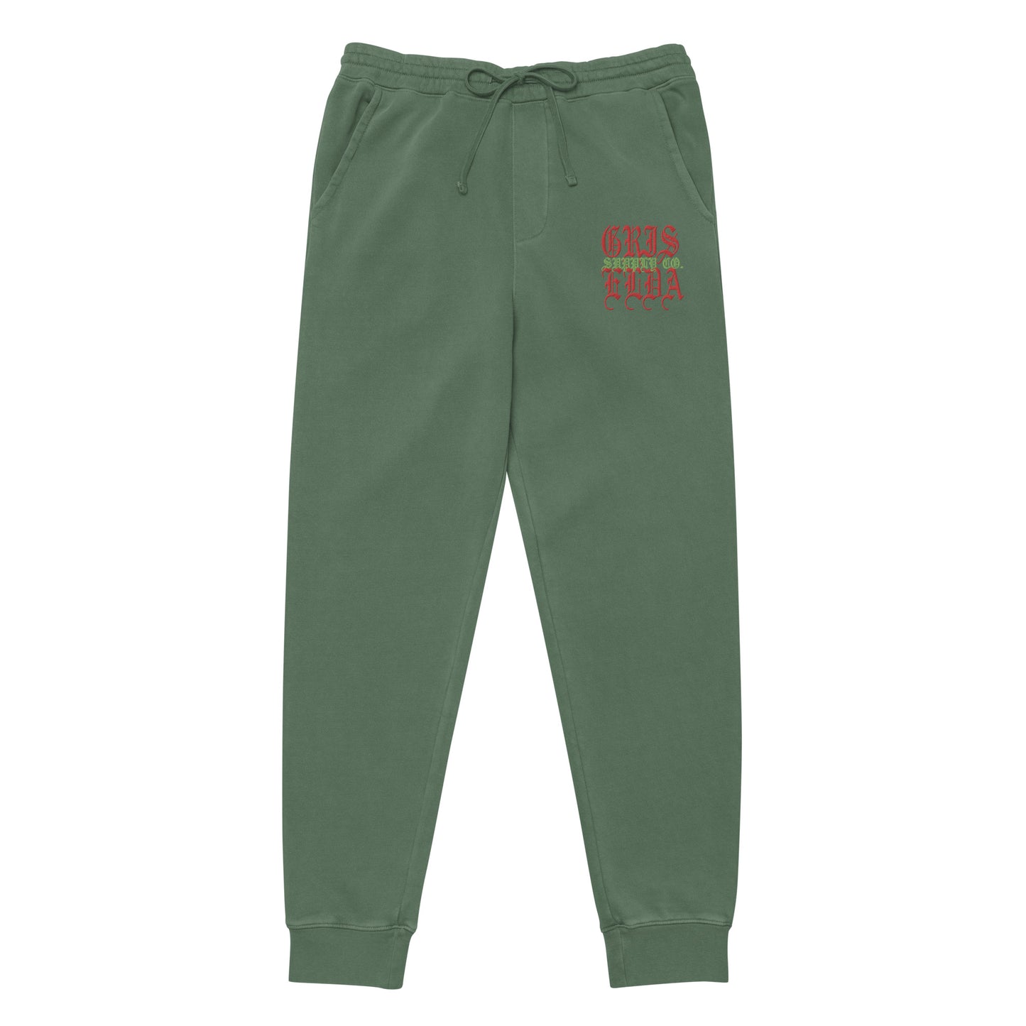 Pantalones de chándal premium unisex de pigmento teñido con bordado del logo clásico GSC