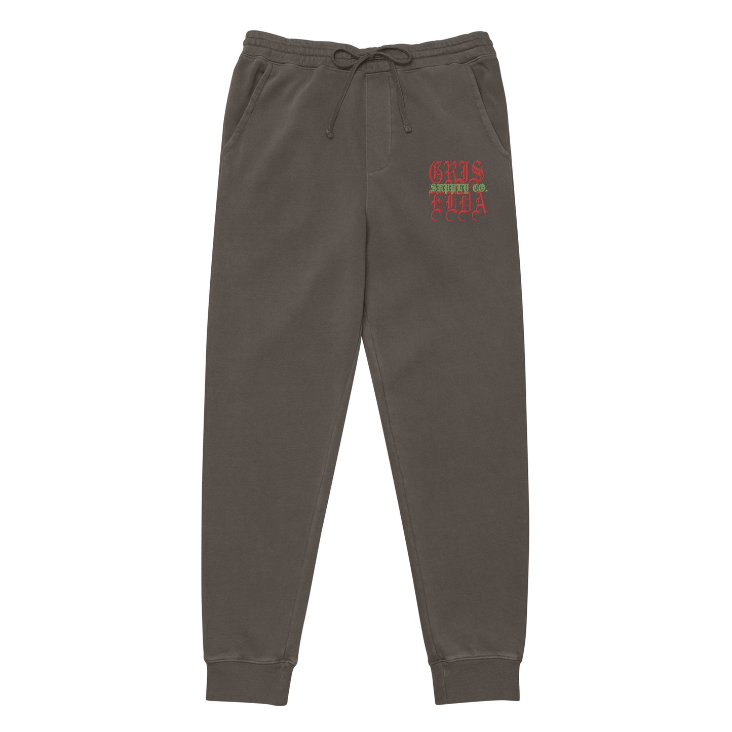Pantalones de chándal premium unisex de pigmento teñido con bordado del logo clásico GSC