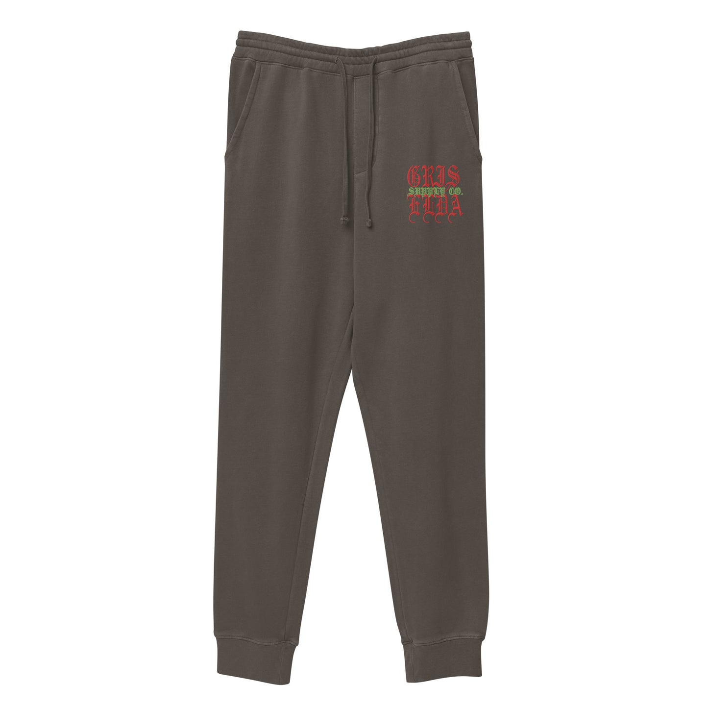 Pantalones de chándal premium unisex de pigmento teñido con bordado del logo clásico GSC
