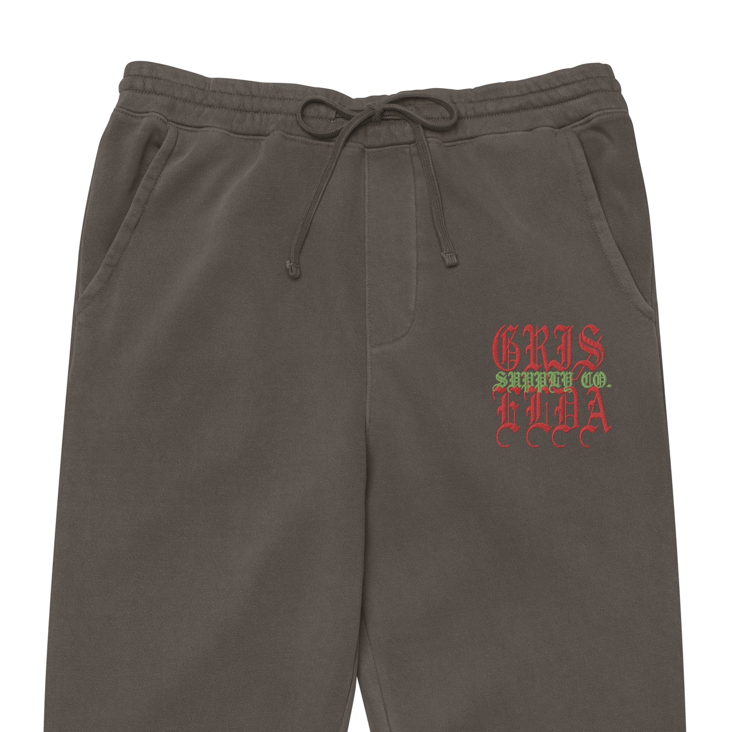 Pantalones de chándal premium unisex de pigmento teñido con bordado del logo clásico GSC