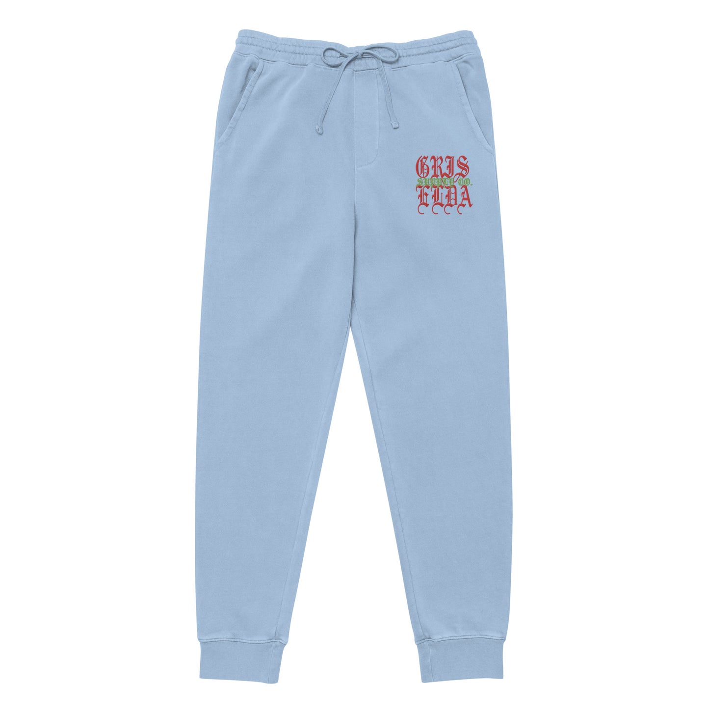 Pantalones de chándal premium unisex de pigmento teñido con bordado del logo clásico GSC