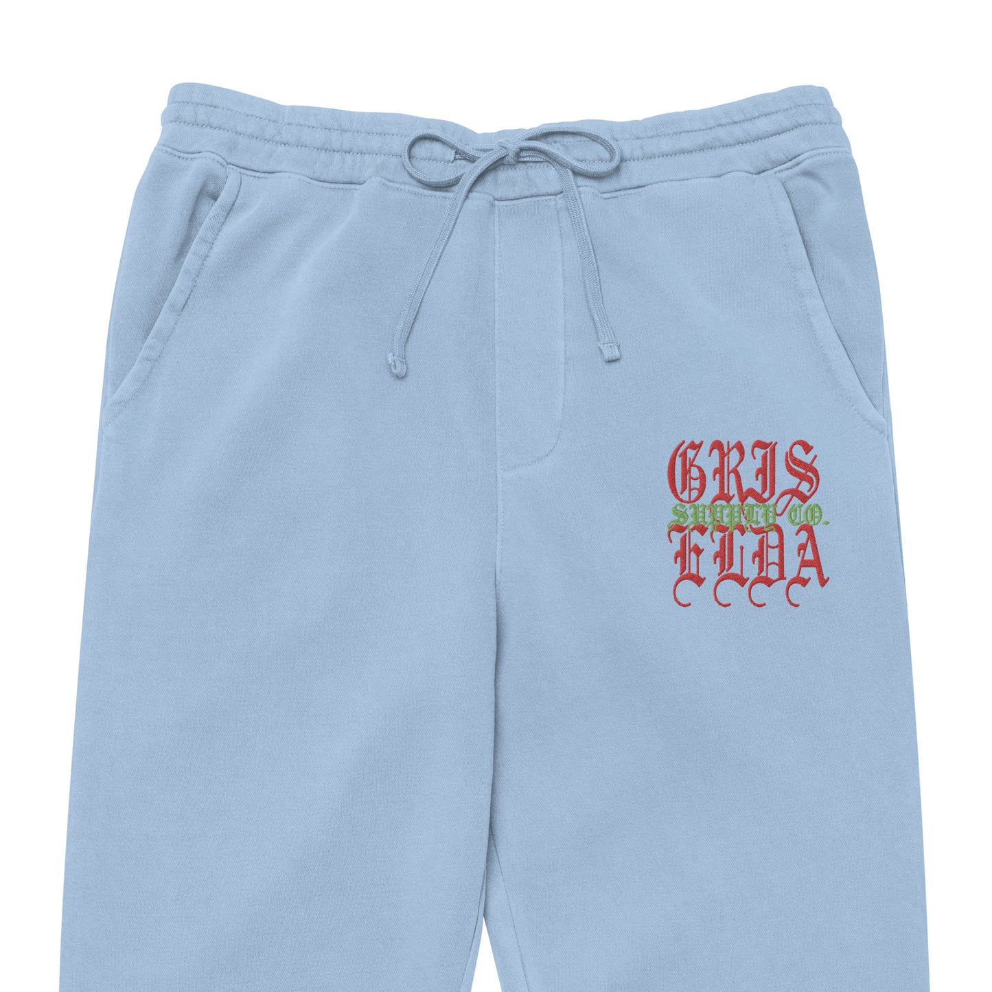 Pantalones de chándal premium unisex de pigmento teñido con bordado del logo clásico GSC