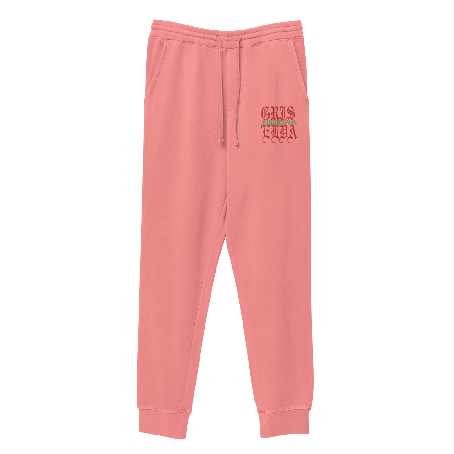 Pantalones de chándal premium unisex de pigmento teñido con bordado del logo clásico GSC