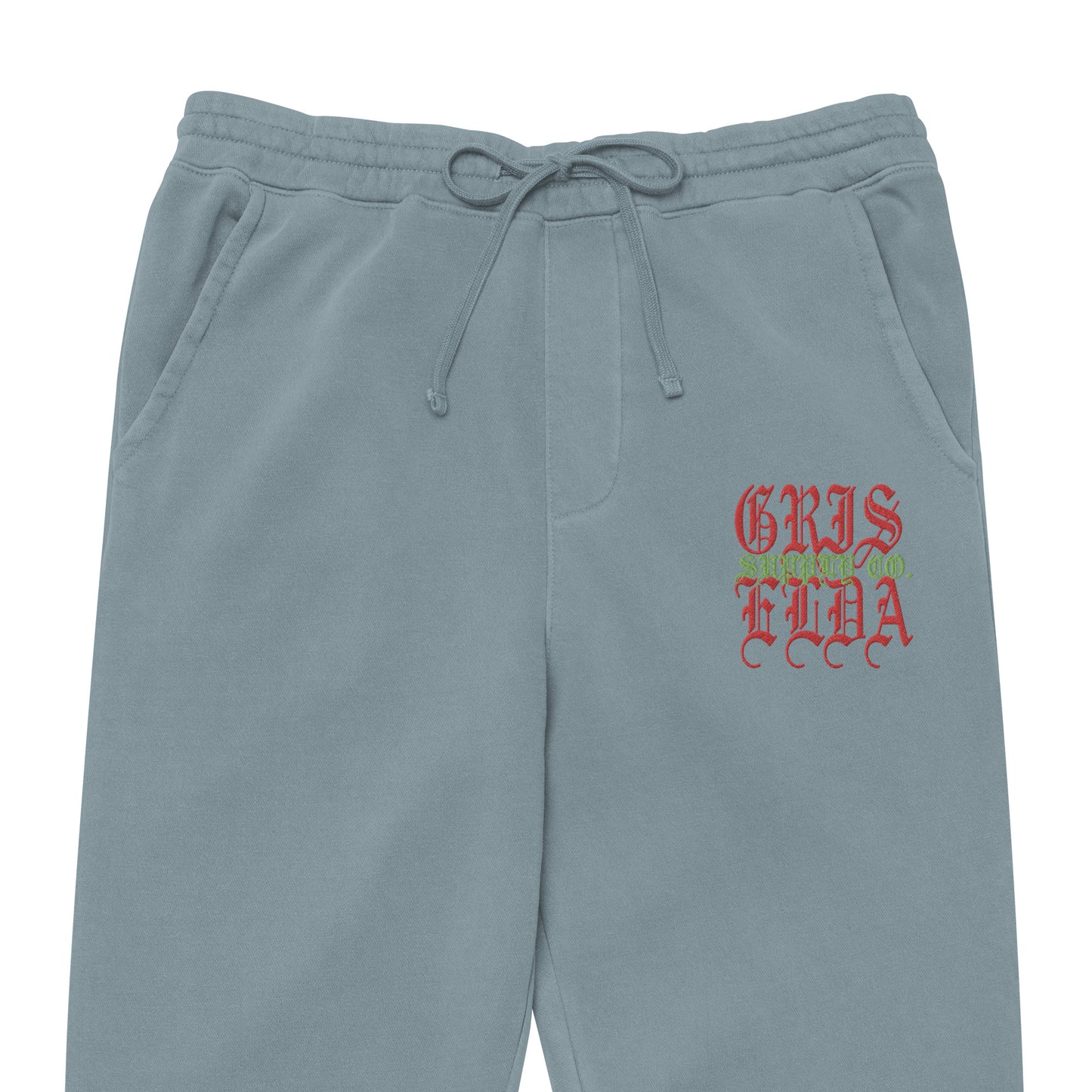 Pantalones de chándal premium unisex de pigmento teñido con bordado del logo clásico GSC
