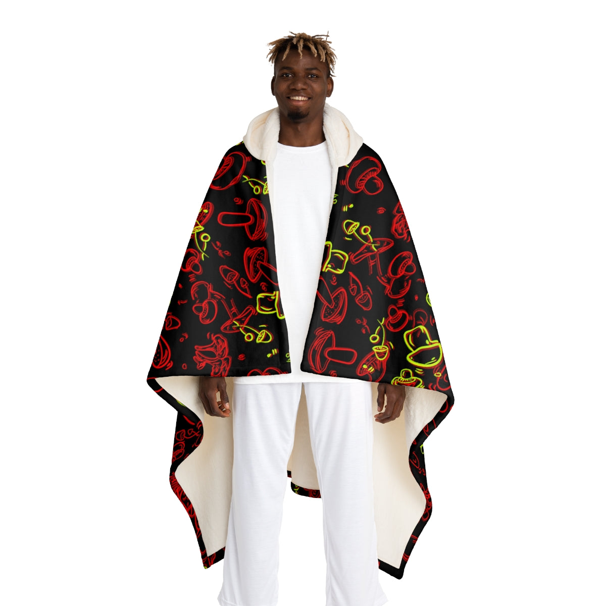 Hooded Sherpa Fleece Blanket