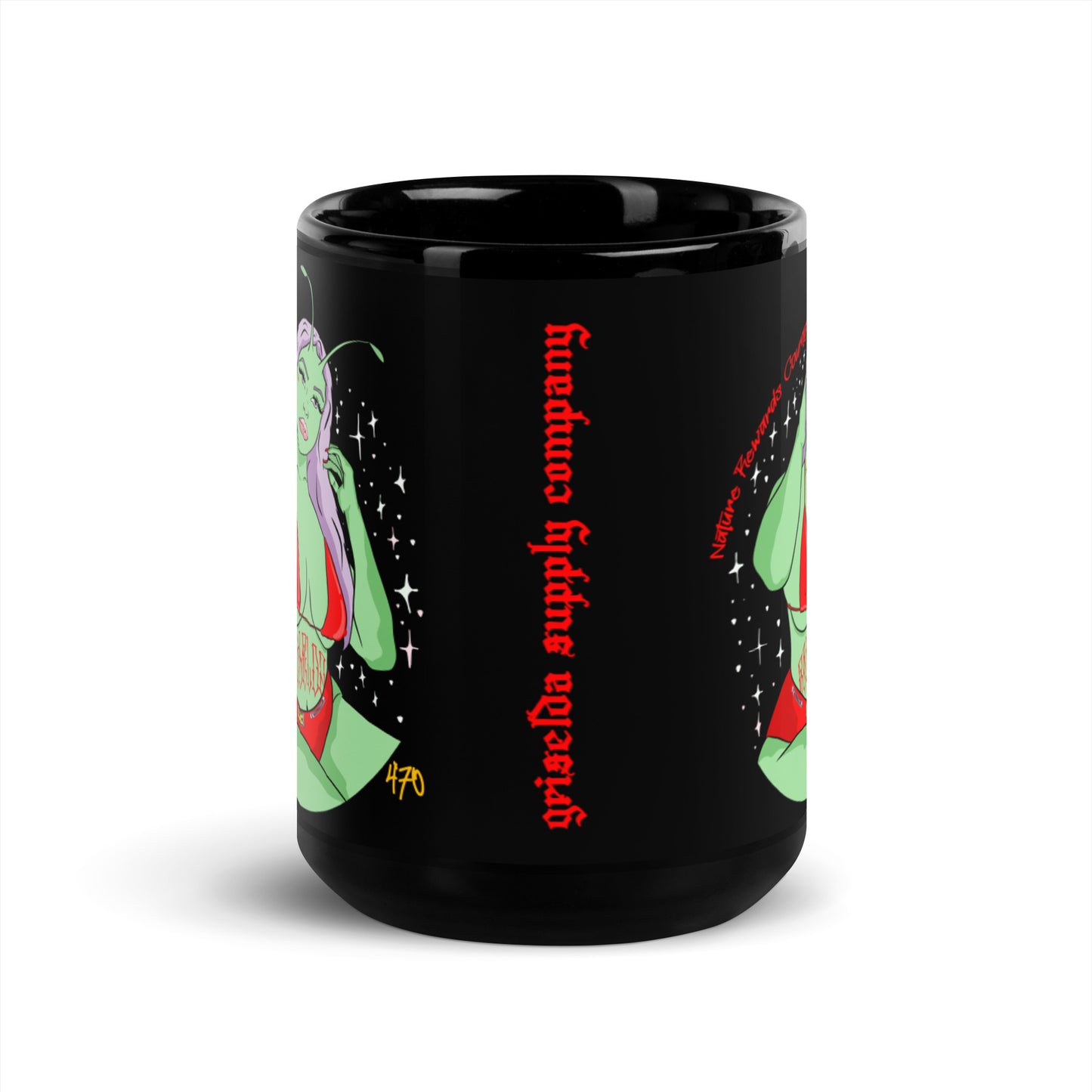Taza Brillante Negra Alien GF