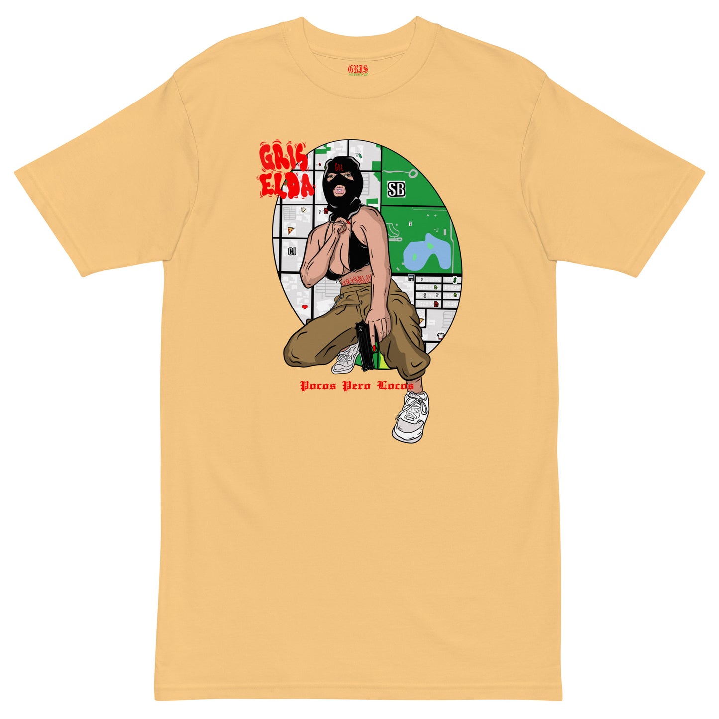 Pocos Pero Locos GTA GSC Men’s premium heavyweight tee