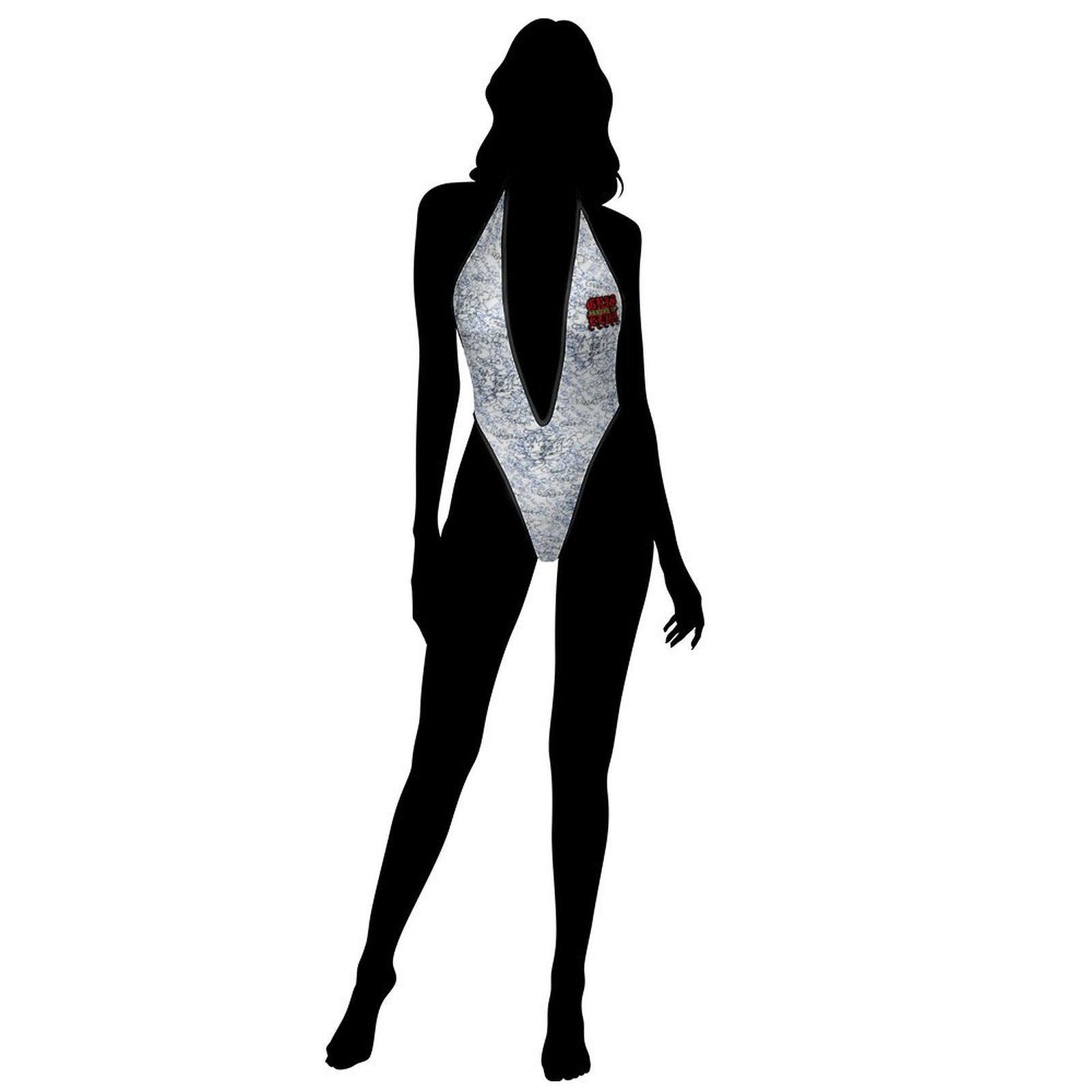 Gato GSC pen scribble GSC Zoomed One Piece Women Lingerie Bodysuit Deep V Teddy