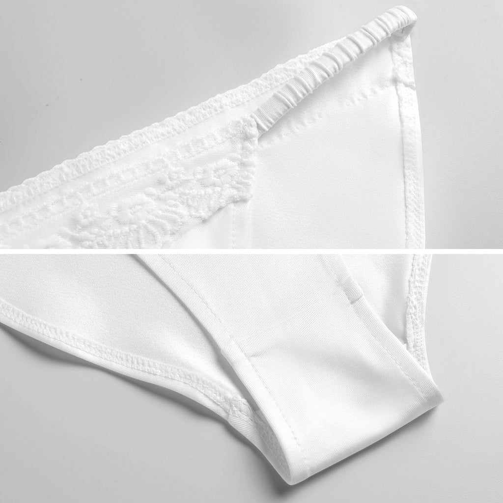 Black Stitch Lace Thong