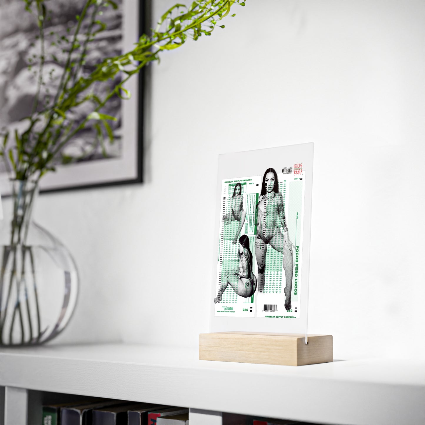Chun Li X GSC Scantron Acrylic Sign with Wooden Stand