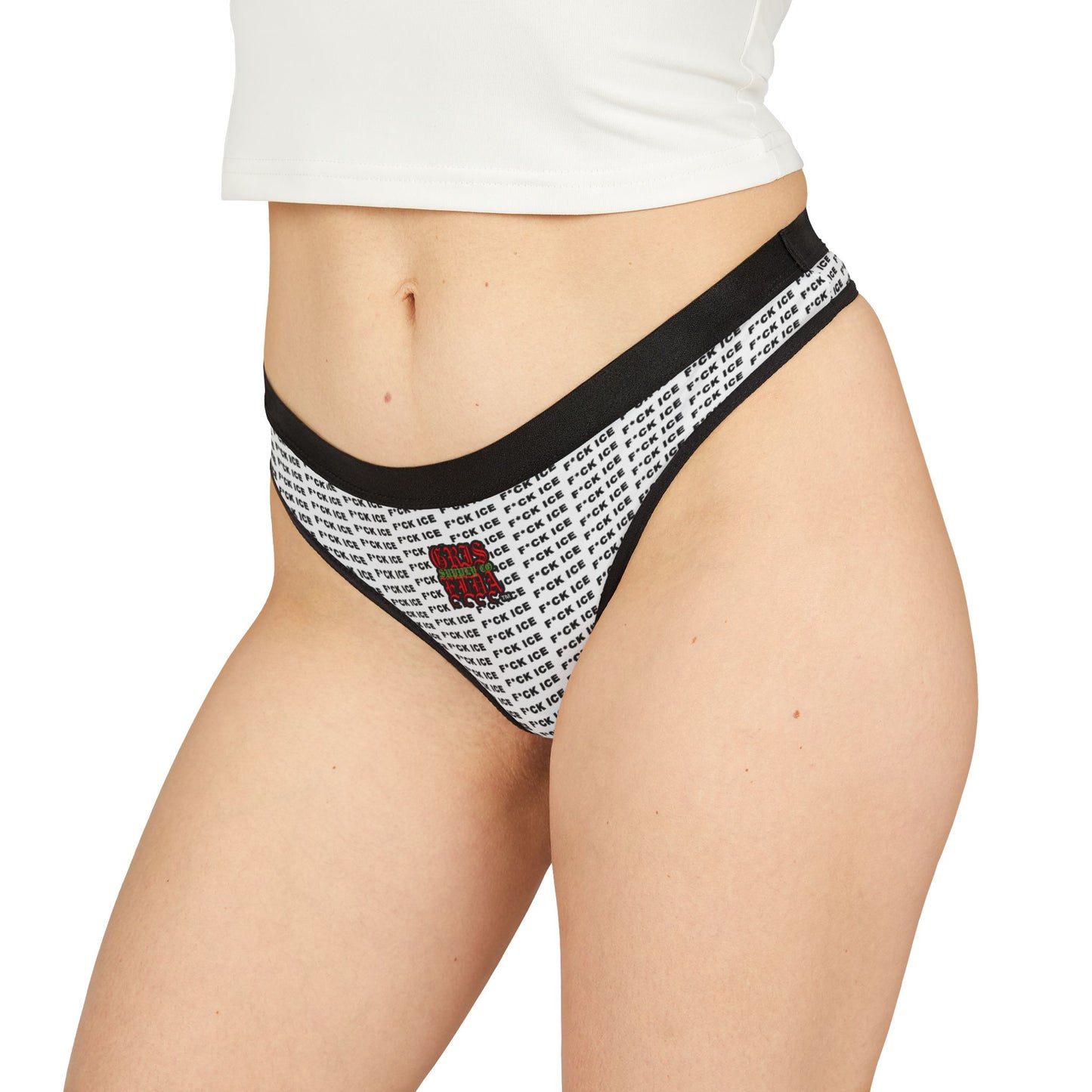 F*CK ICE White Women's Thong