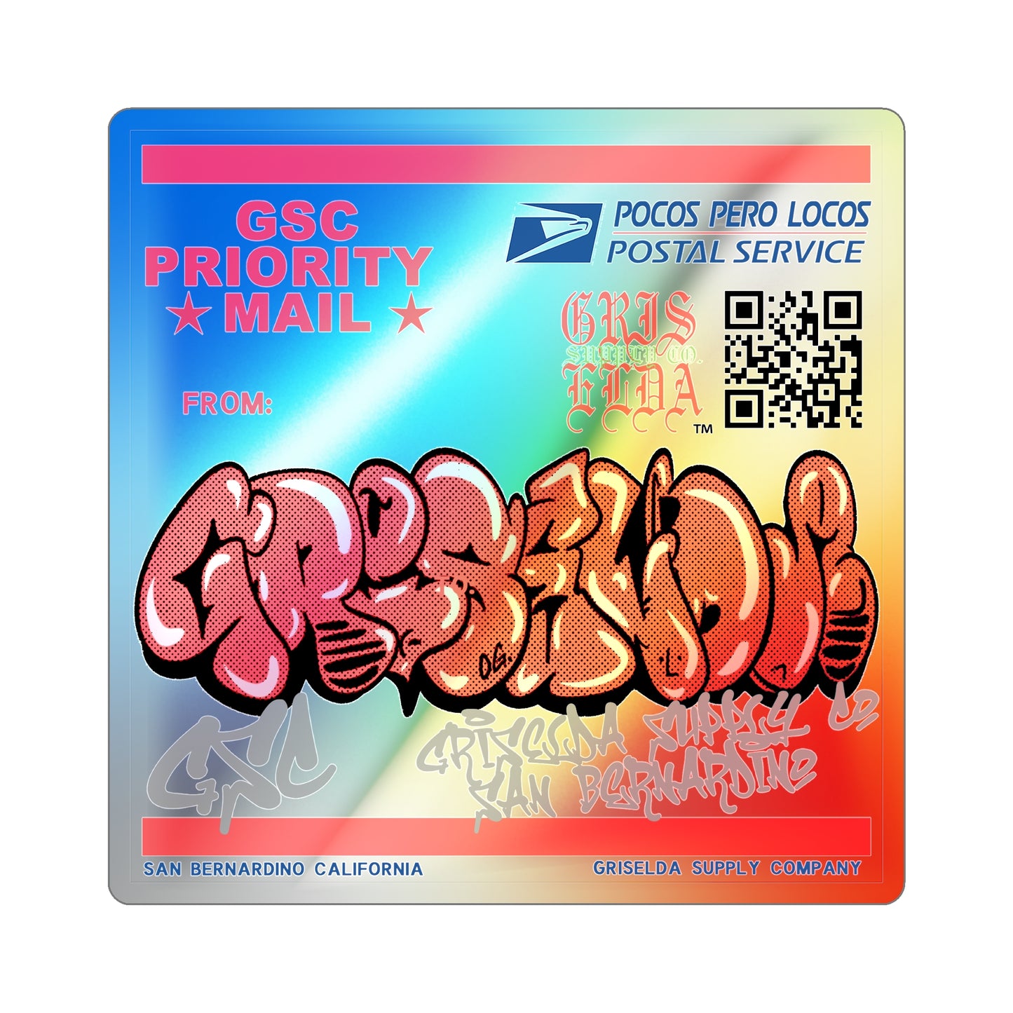 GSC GRAFFITI PPL PS Holographic Die-cut Stickers