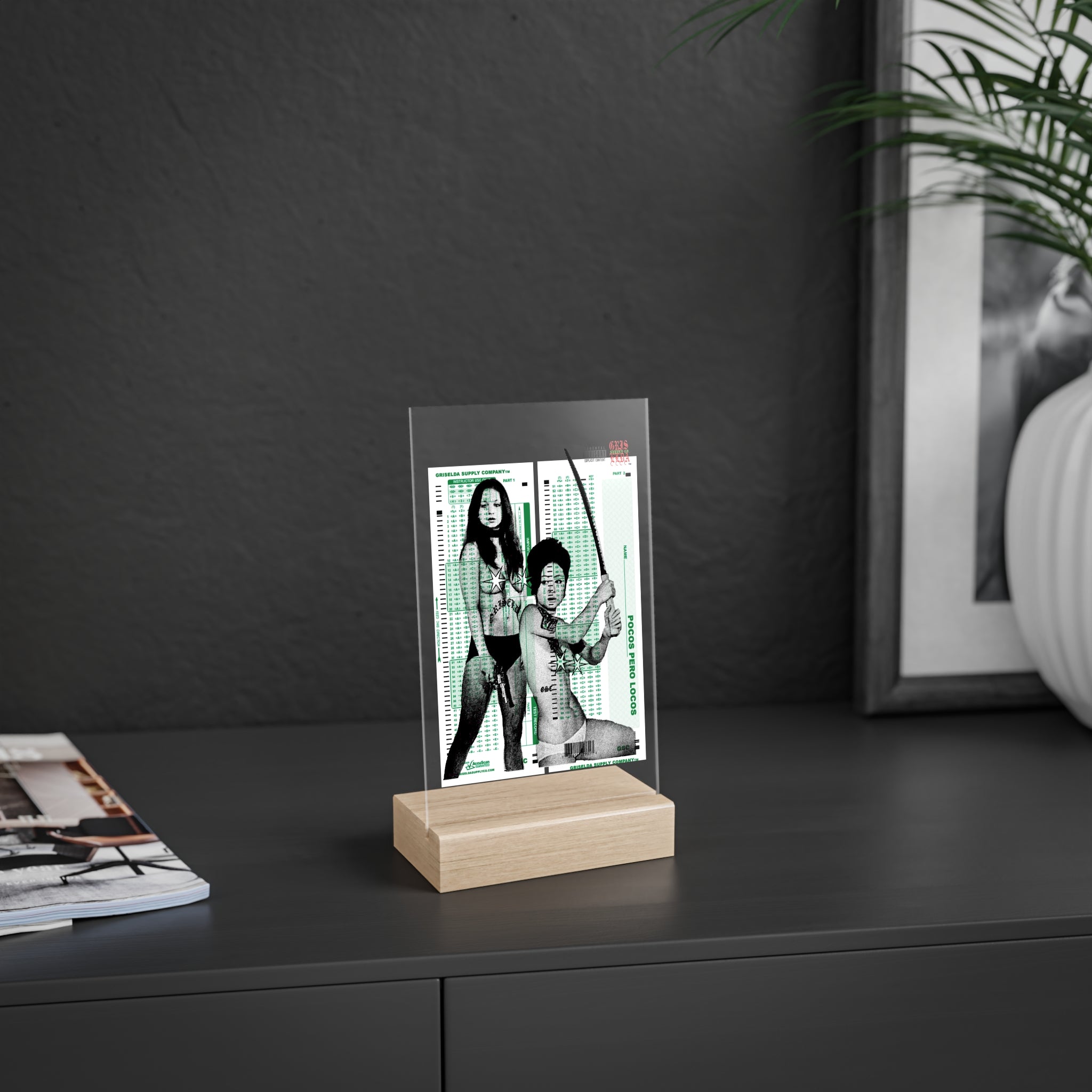 Samurai X GSC Scantron Acrylic Sign with Wooden Stand