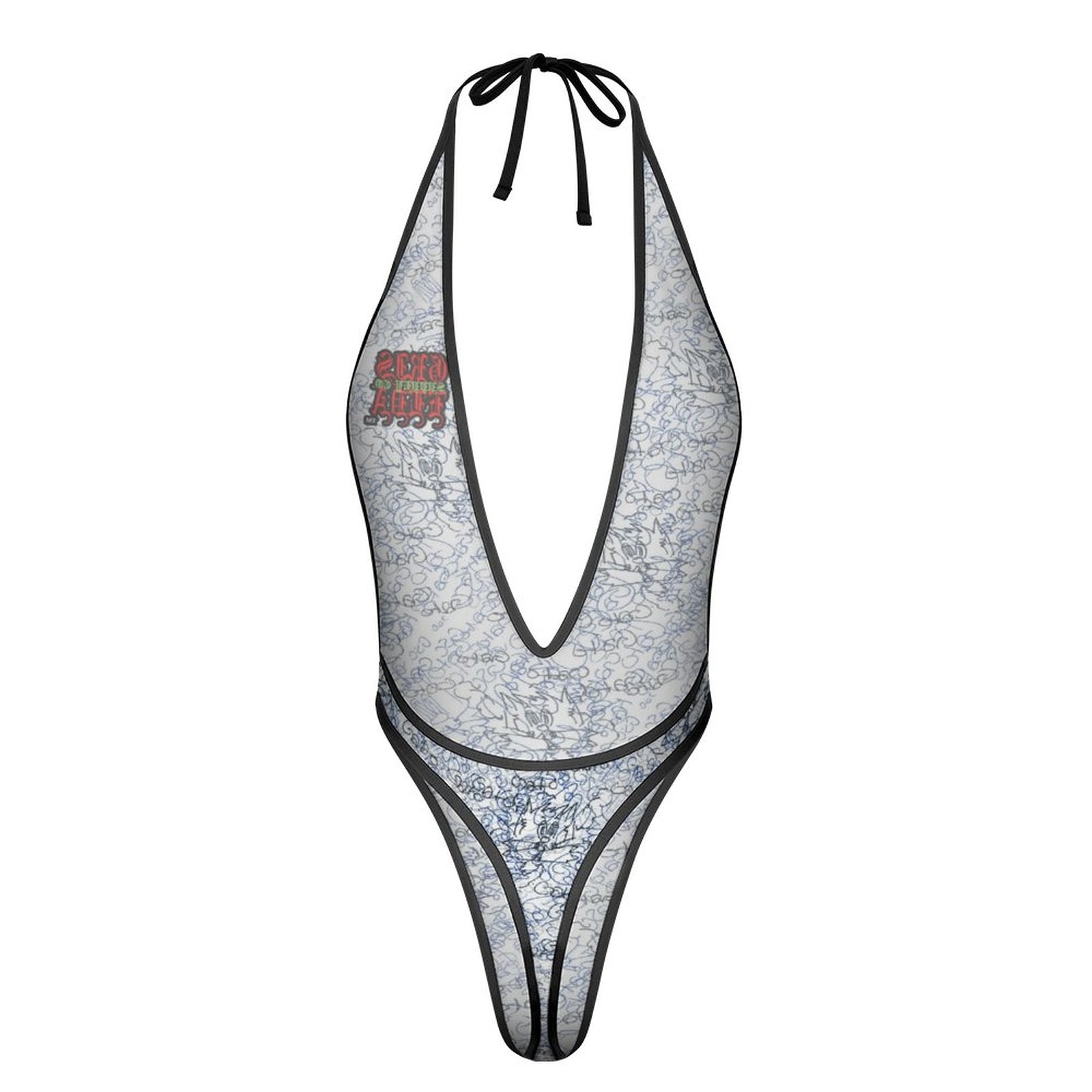 Gato GSC pen scribble GSC Zoomed One Piece Women Lingerie Bodysuit Deep V Teddy