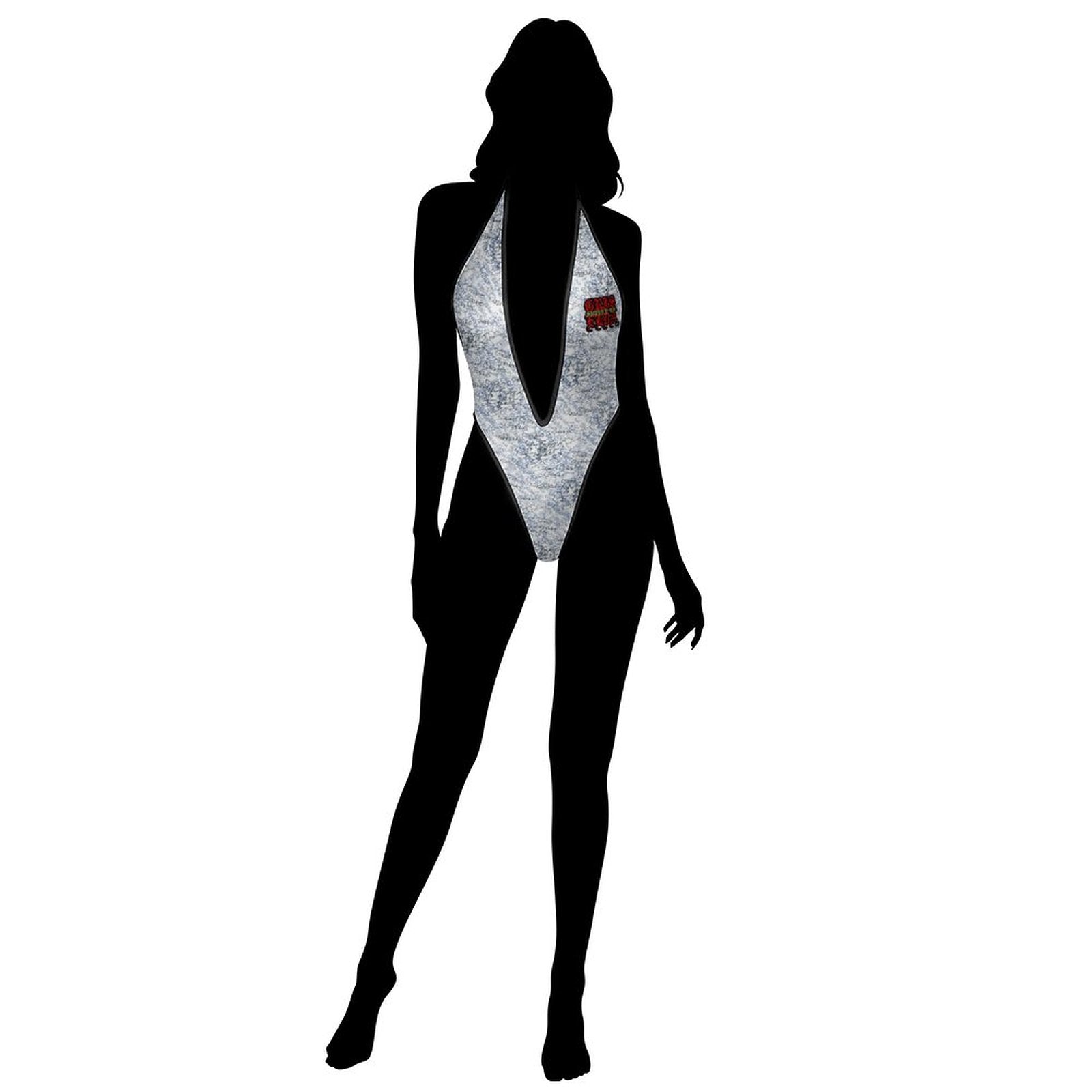 Gato GSC  pen scribble GSC One Piece Women Lingerie Bodysuit Deep V Teddy