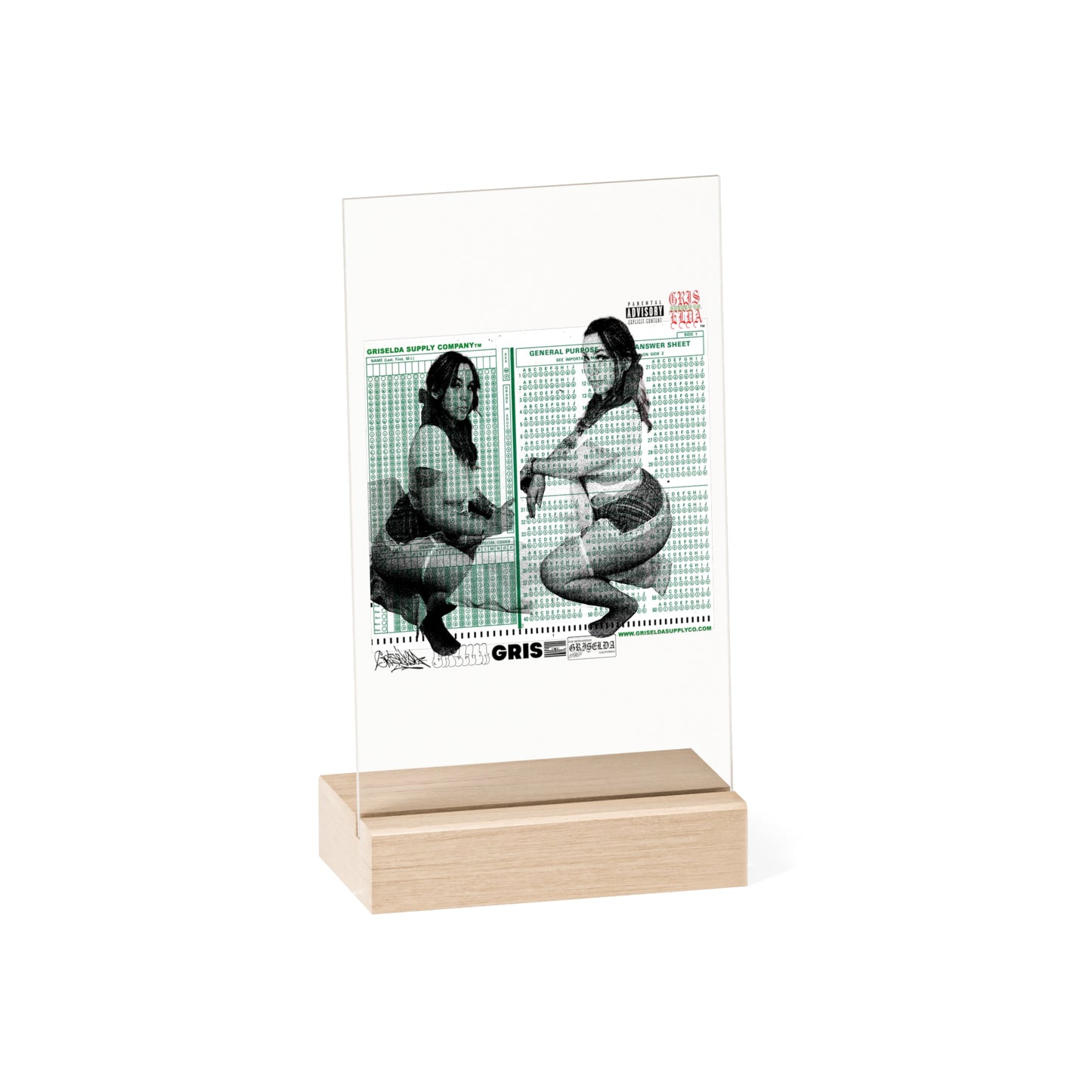 K.Analynn X GSC Scantron Acrylic Sign with Wooden Stand