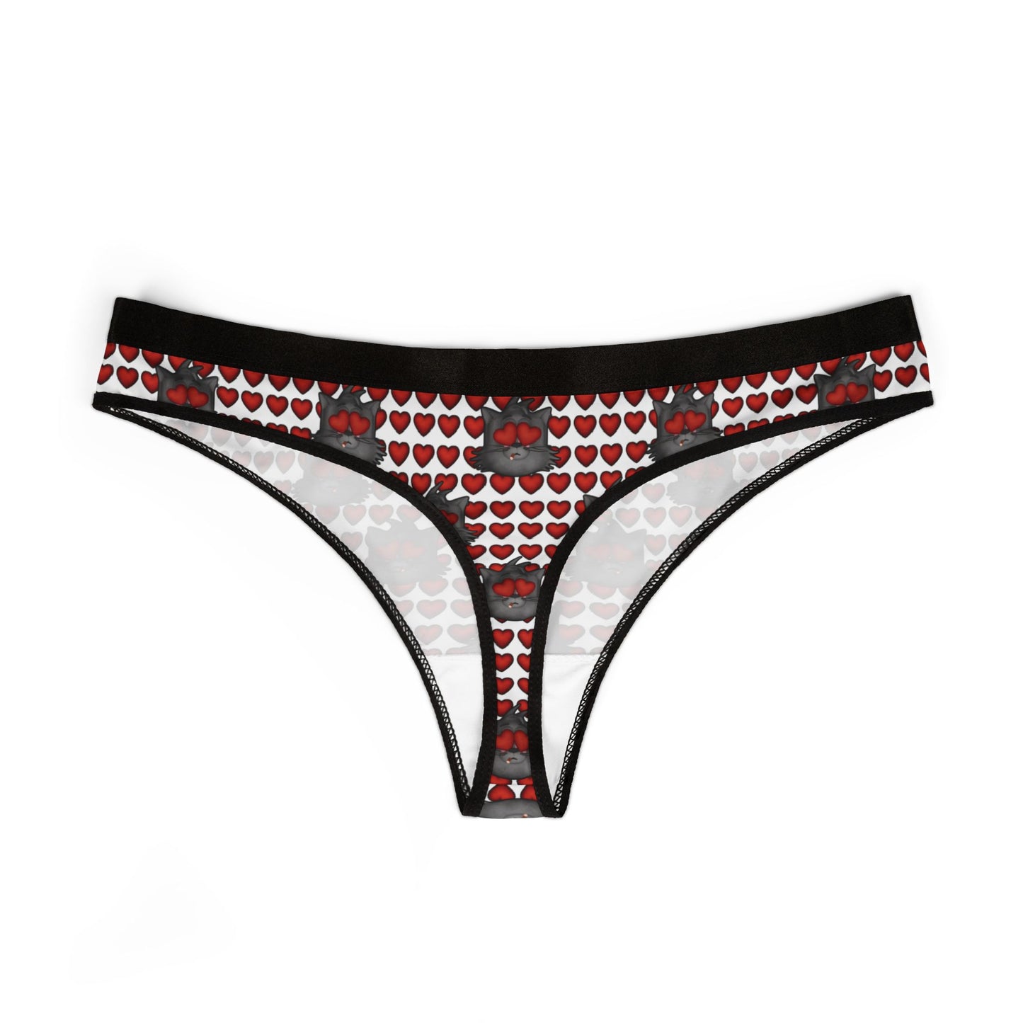 Heart Eyes Gato White GSC Women's Thong