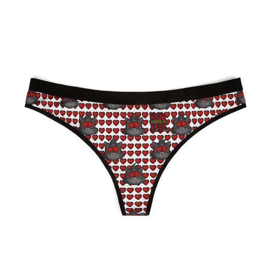 Heart Eyes Gato White GSC Women's Thong