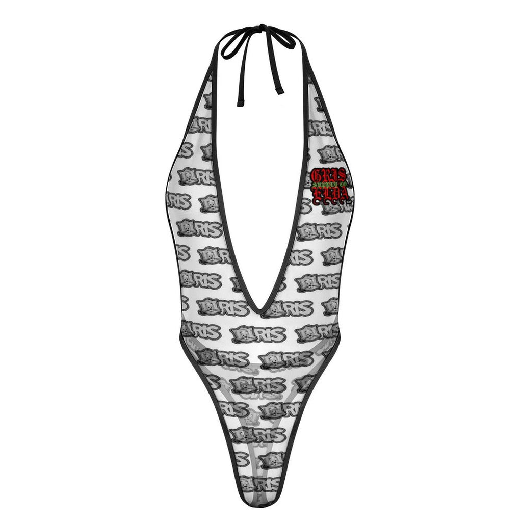 Gato Gris GSC One Piece Women Lingerie Bodysuit Deep V Teddy
