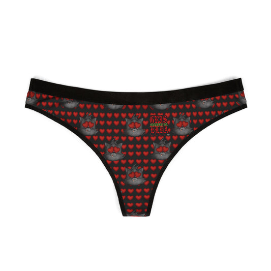 Heart Eyes Gato Black GSC Women's Thong