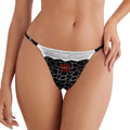 Black Stitch Lace Thong