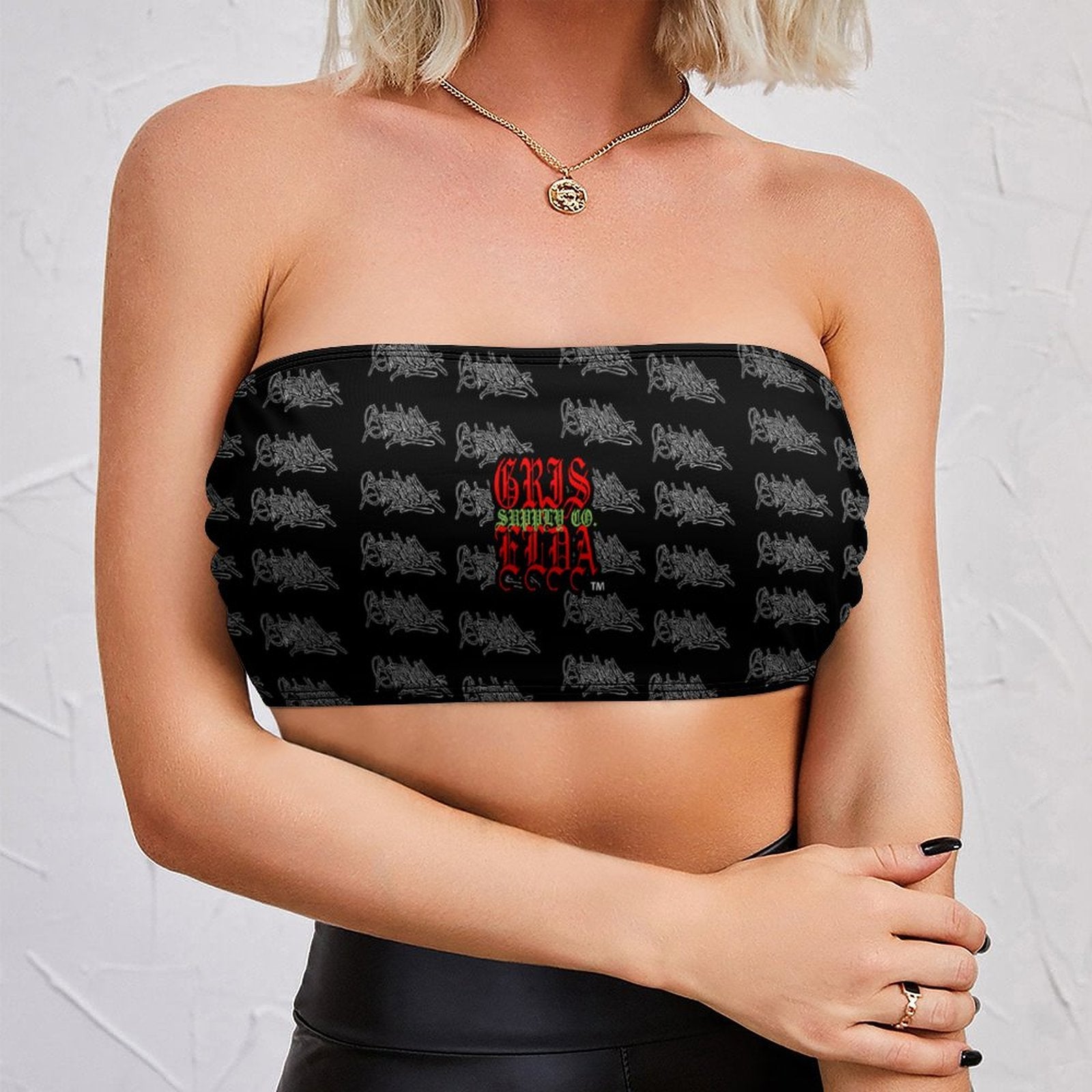 Griselda Tag Handstyle GSC B Strapless Women Tube Top Y2K Bandeau