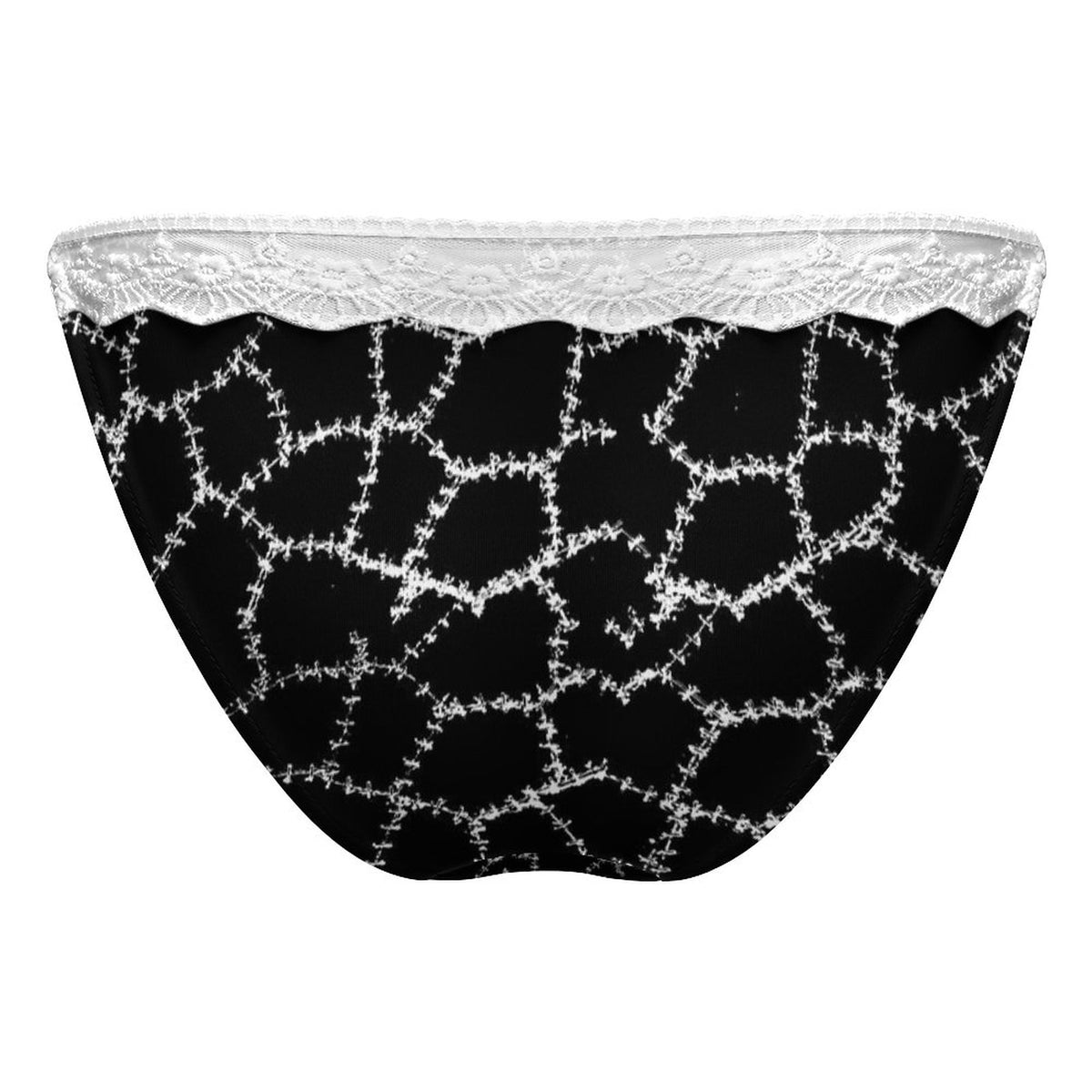 Black Stitch Lace Thong