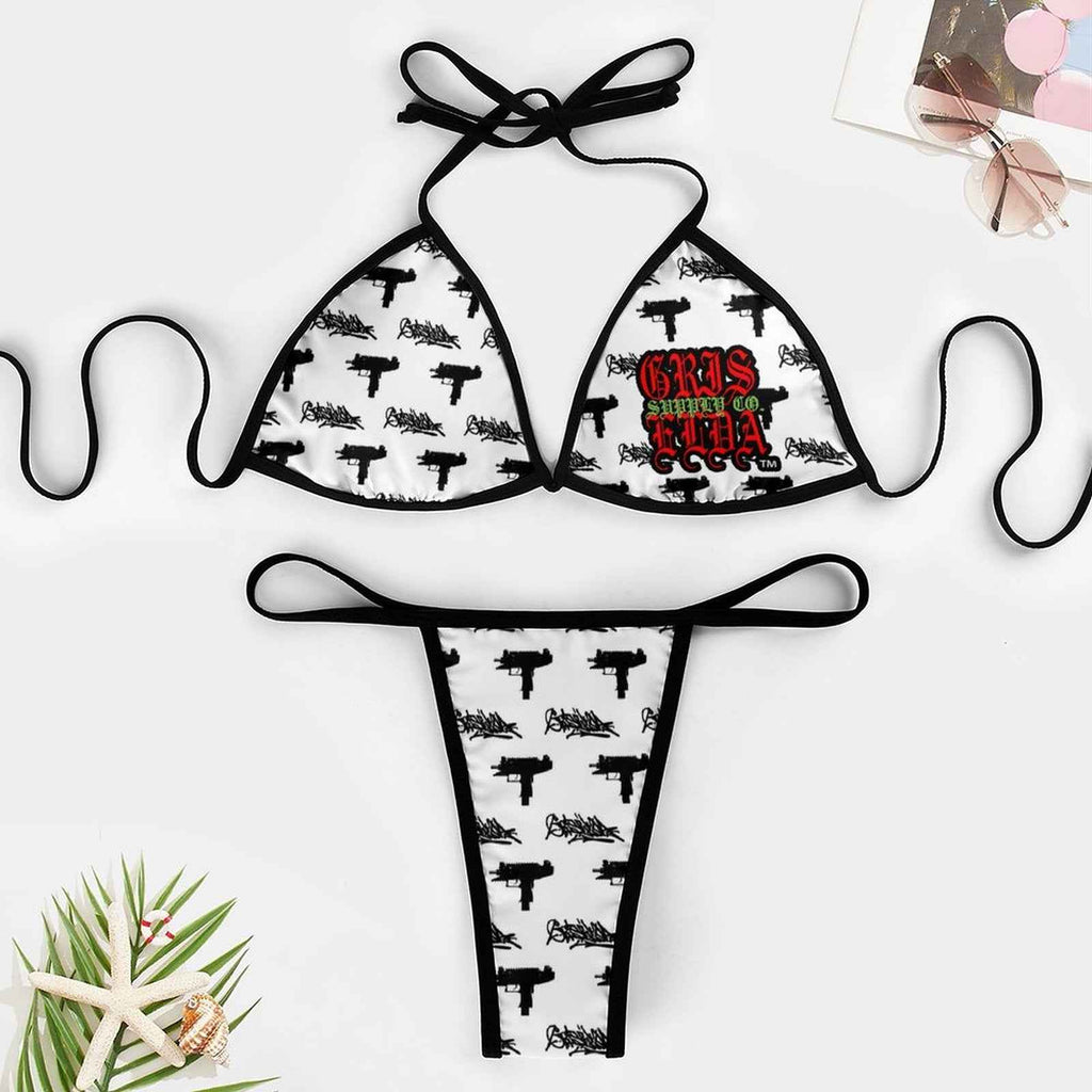 Uzi Griselda Tag GSC white 2-Piece Thong Triangle Bikini Set