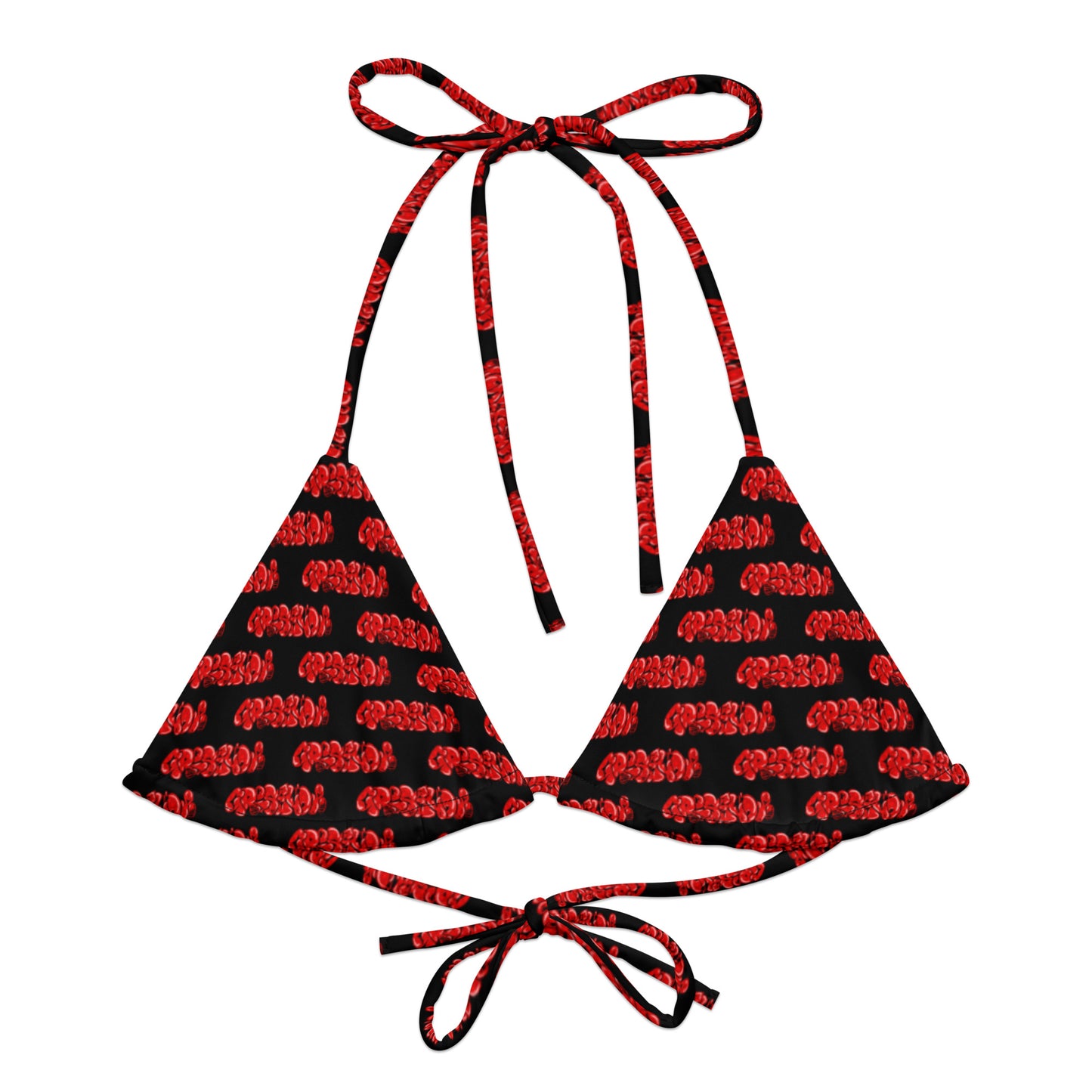 Griselda Graffiti Tag Red B Premium string bikini top