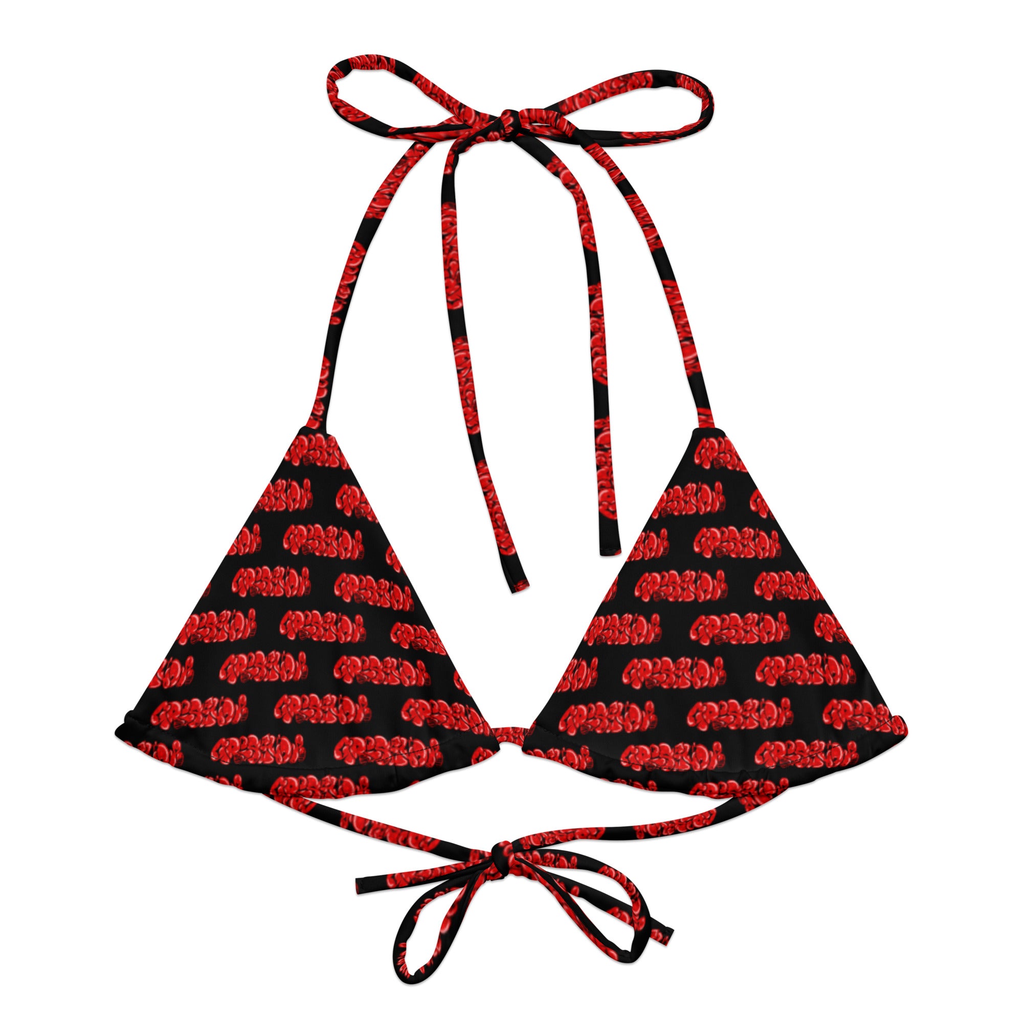 Griselda Graffiti Tag Red B Premium string bikini top