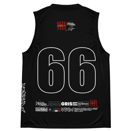 Jersey de baloncesto unisex reciclado premium estilo mano GSC con logo clásico