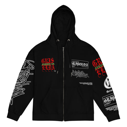 Es Gris. Classic Logo GSC Hand-style Premium B Unisex zip hoodie