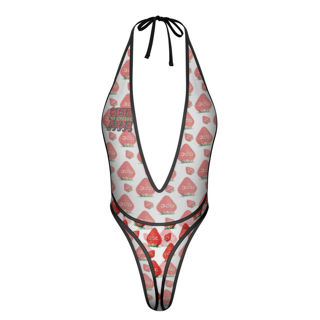 Fresas GSC One Piece Women Lingerie Bodysuit Deep V Teddy
