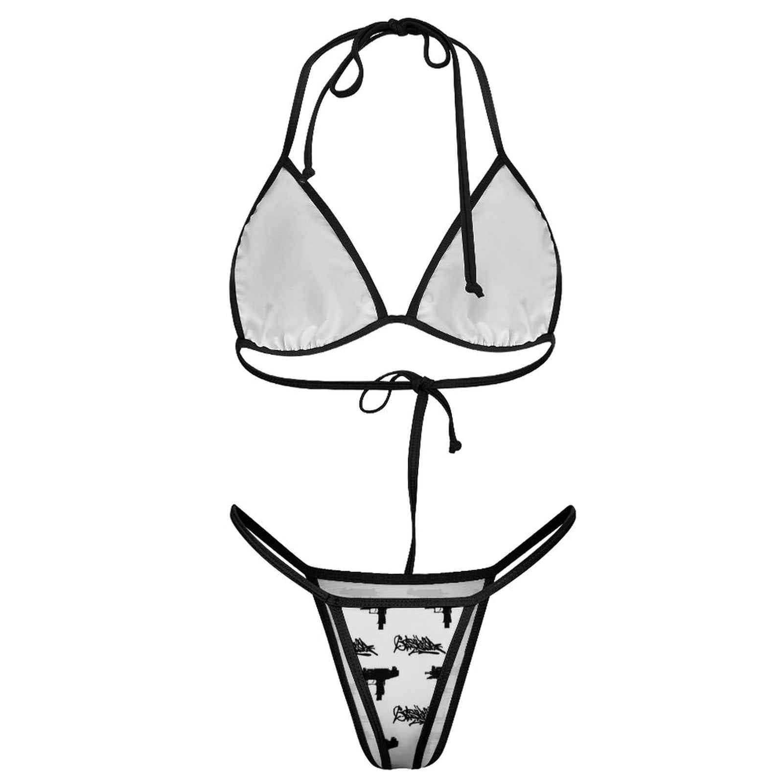 Uzi Griselda Tag GSC white 2-Piece Thong Triangle Bikini Set