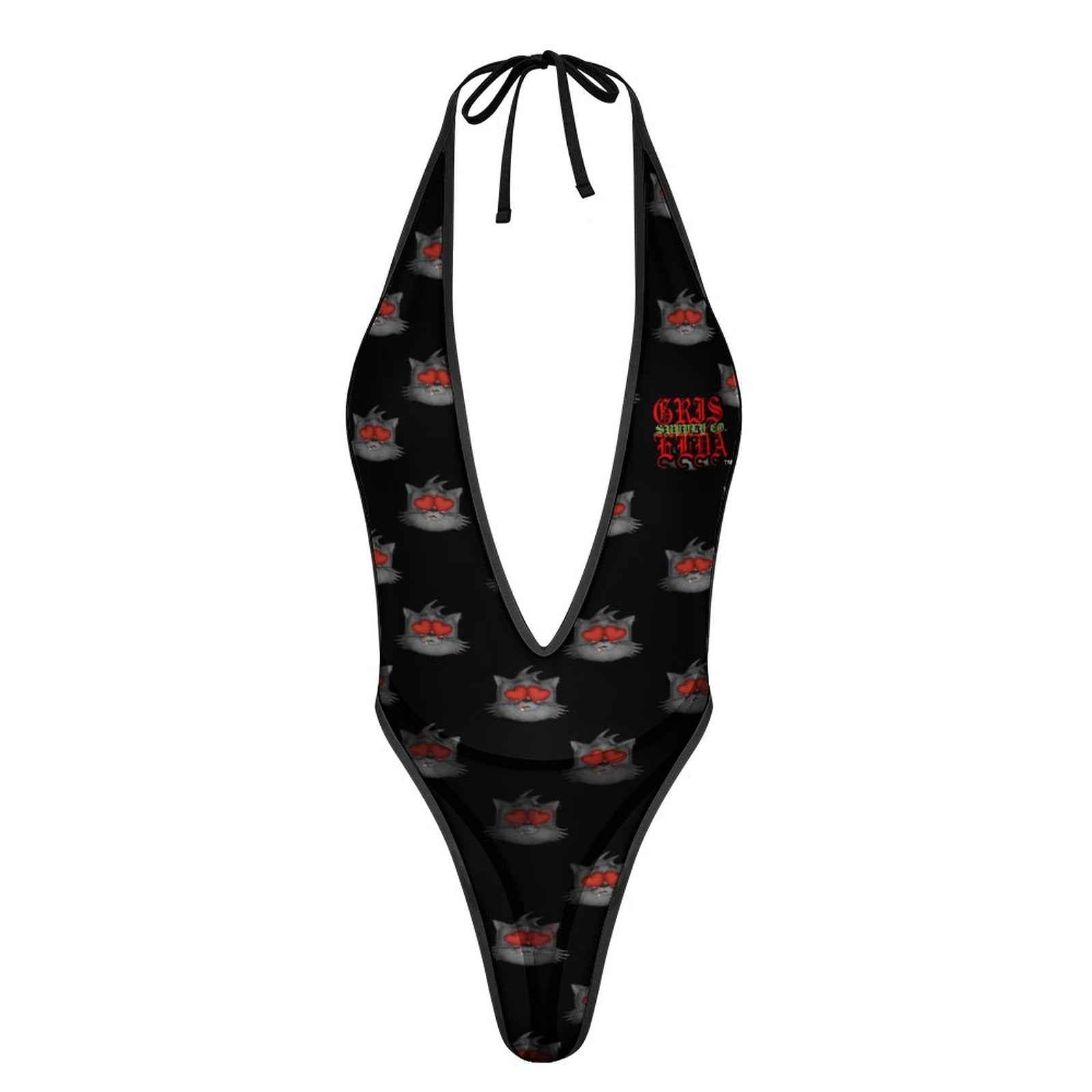 Gato GSC Heart Eyes GSC  One Piece Women Lingerie Bodysuit Deep V Teddy