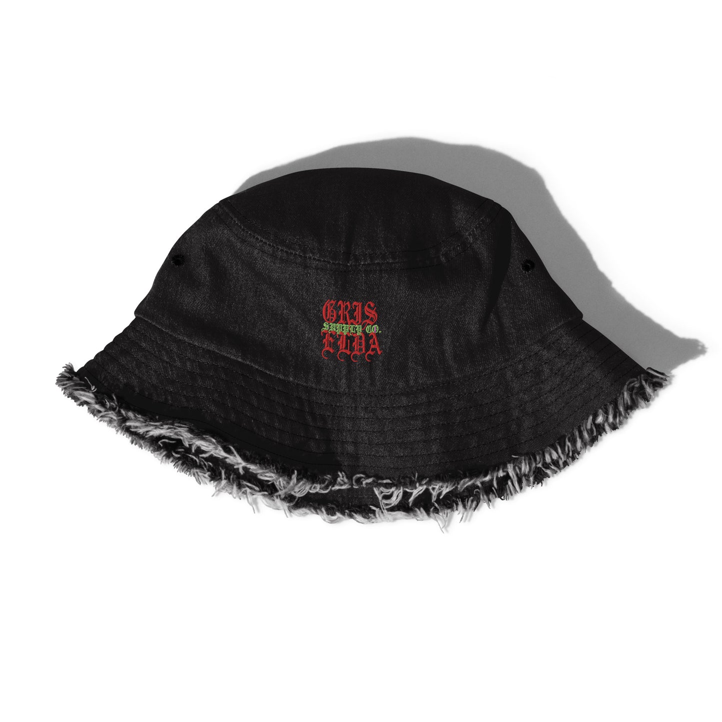 Classic Logo Embroidered GSC Distressed denim bucket hat